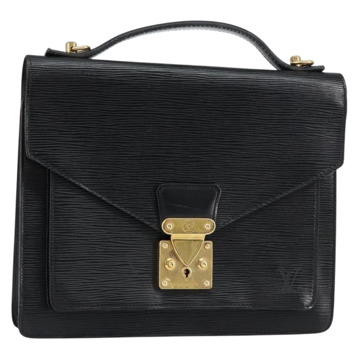 LOUIS VUITTON Epi Monceau 28 Hand Bag Black M52122 LV Auth bs31100