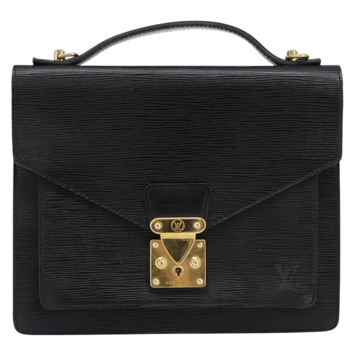 LOUIS VUITTON Epi Monceau 28 Hand Bag Black M52122 LV Auth bs31100