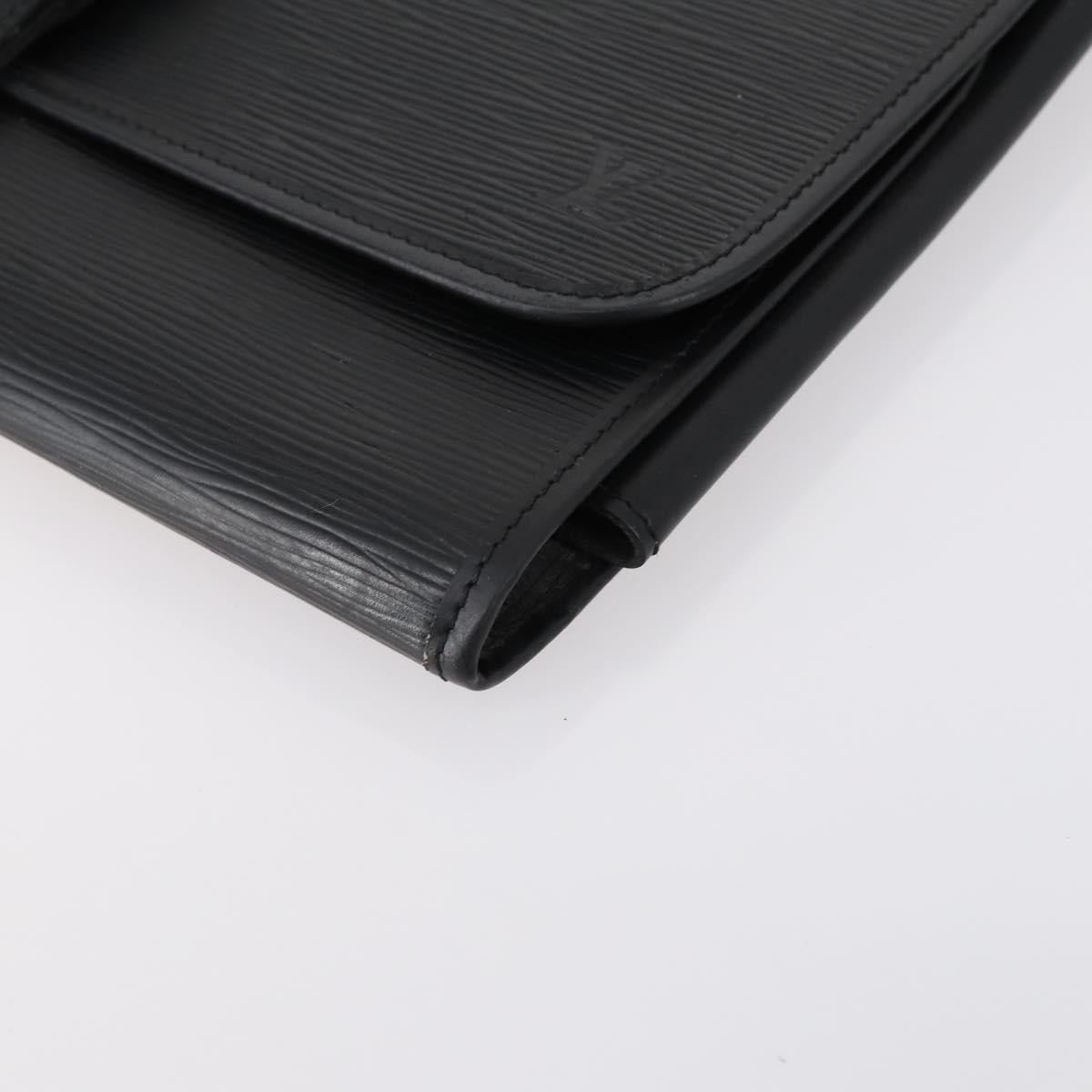 LOUIS VUITTON Epi Trousse Priant Clutch Bag Black M48372 LV Auth bs31102