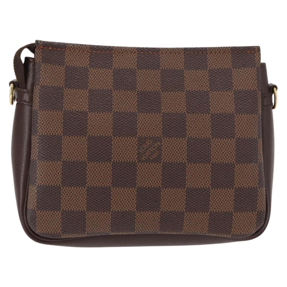 LOUIS VUITTON Damier Ebene Trousse Makeup Pouch N51982 LV Auth bs31106