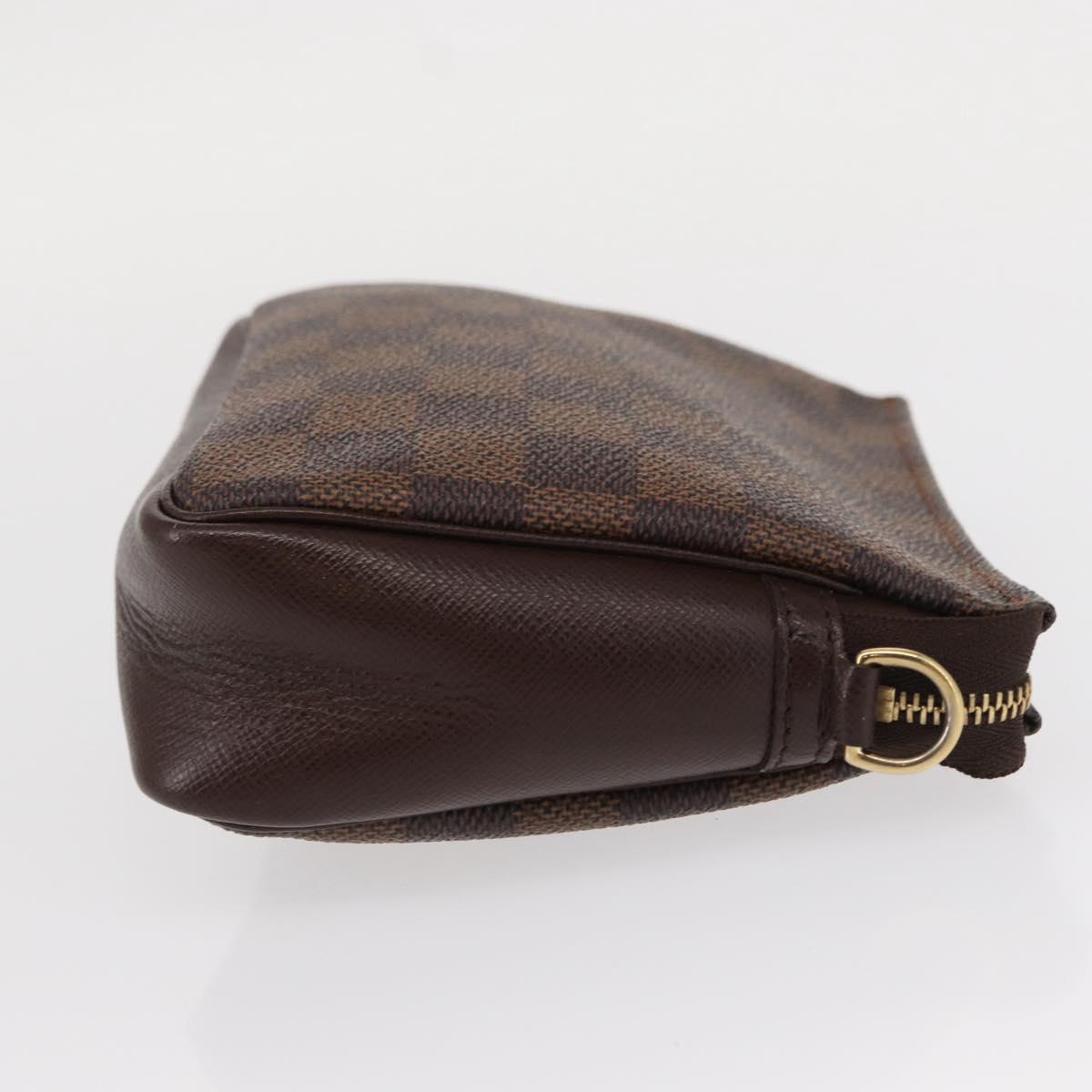 LOUIS VUITTON Damier Ebene Trousse Makeup Pouch N51982 LV Auth bs31106