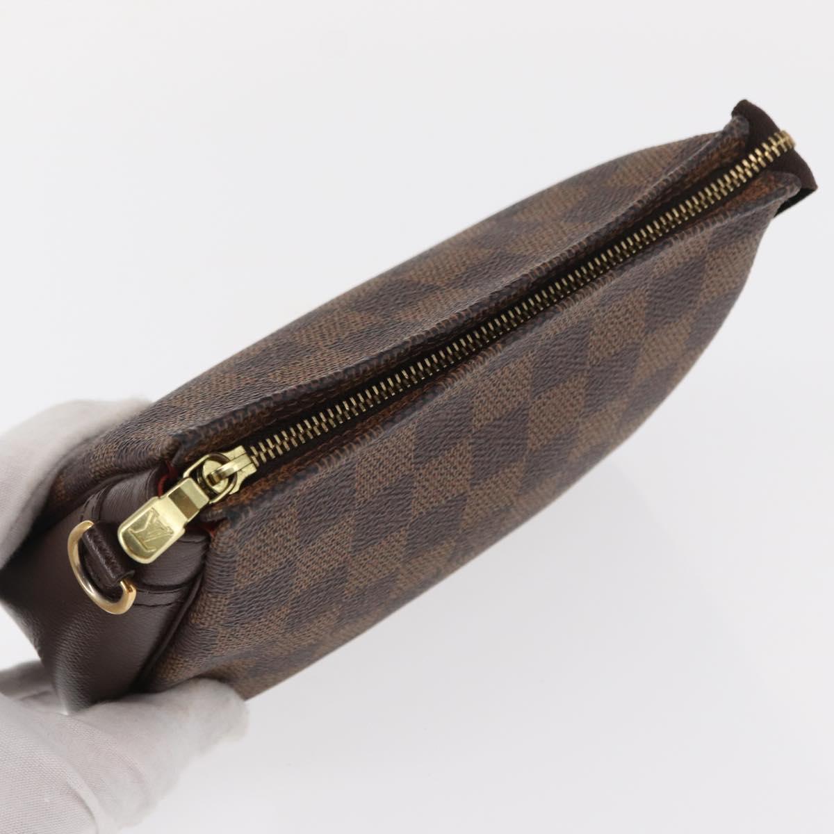 LOUIS VUITTON Damier Ebene Trousse Makeup Pouch N51982 LV Auth bs31106