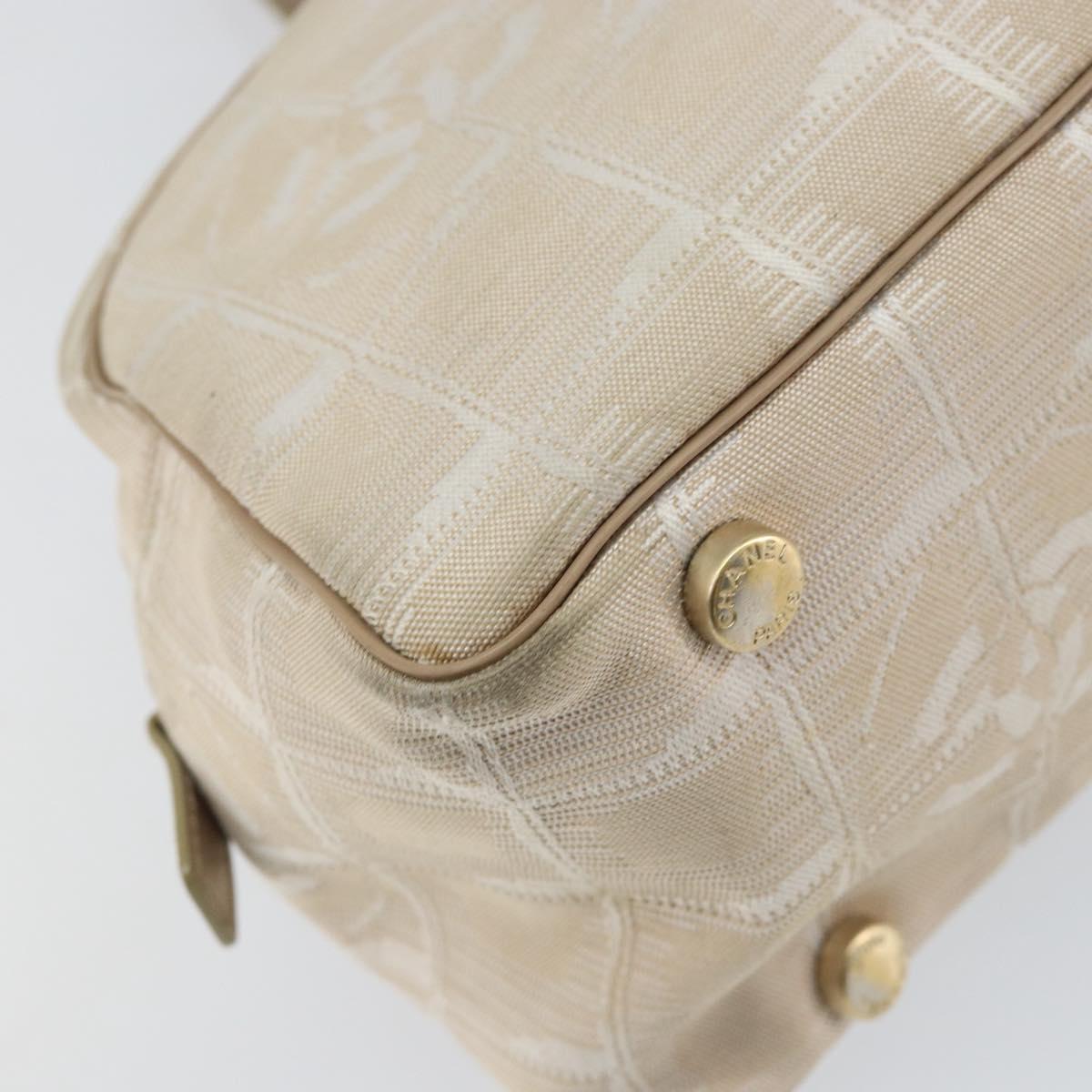 CHANEL New Travel Line Shoulder Bag Nylon Pink Gold CC Auth bs31107