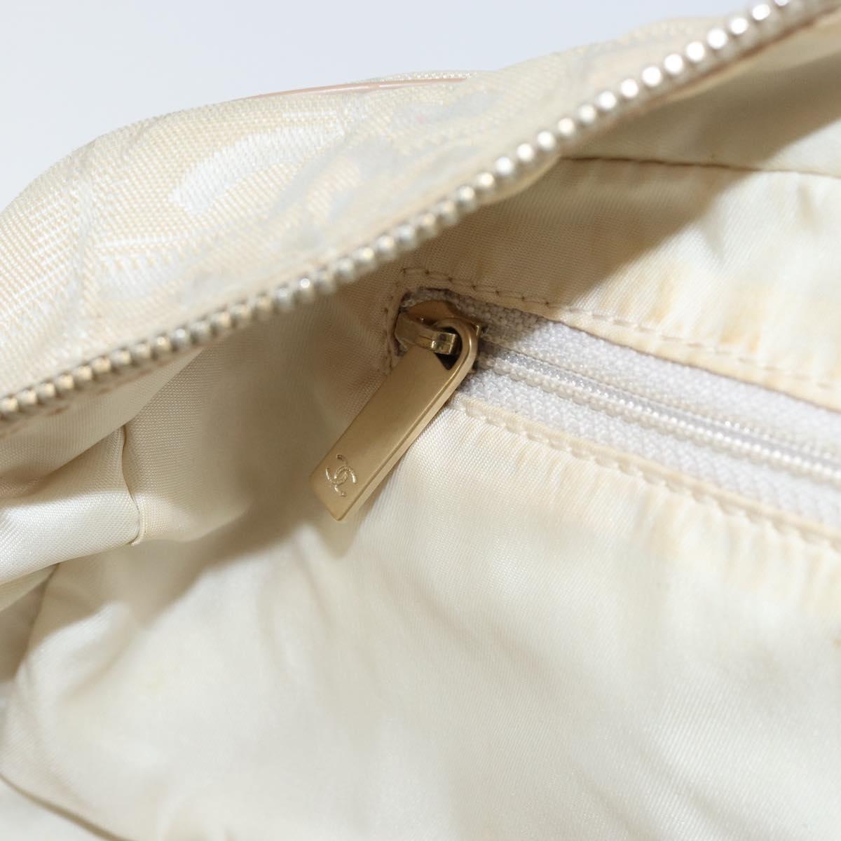 CHANEL New Travel Line Shoulder Bag Nylon Pink Gold CC Auth bs31107