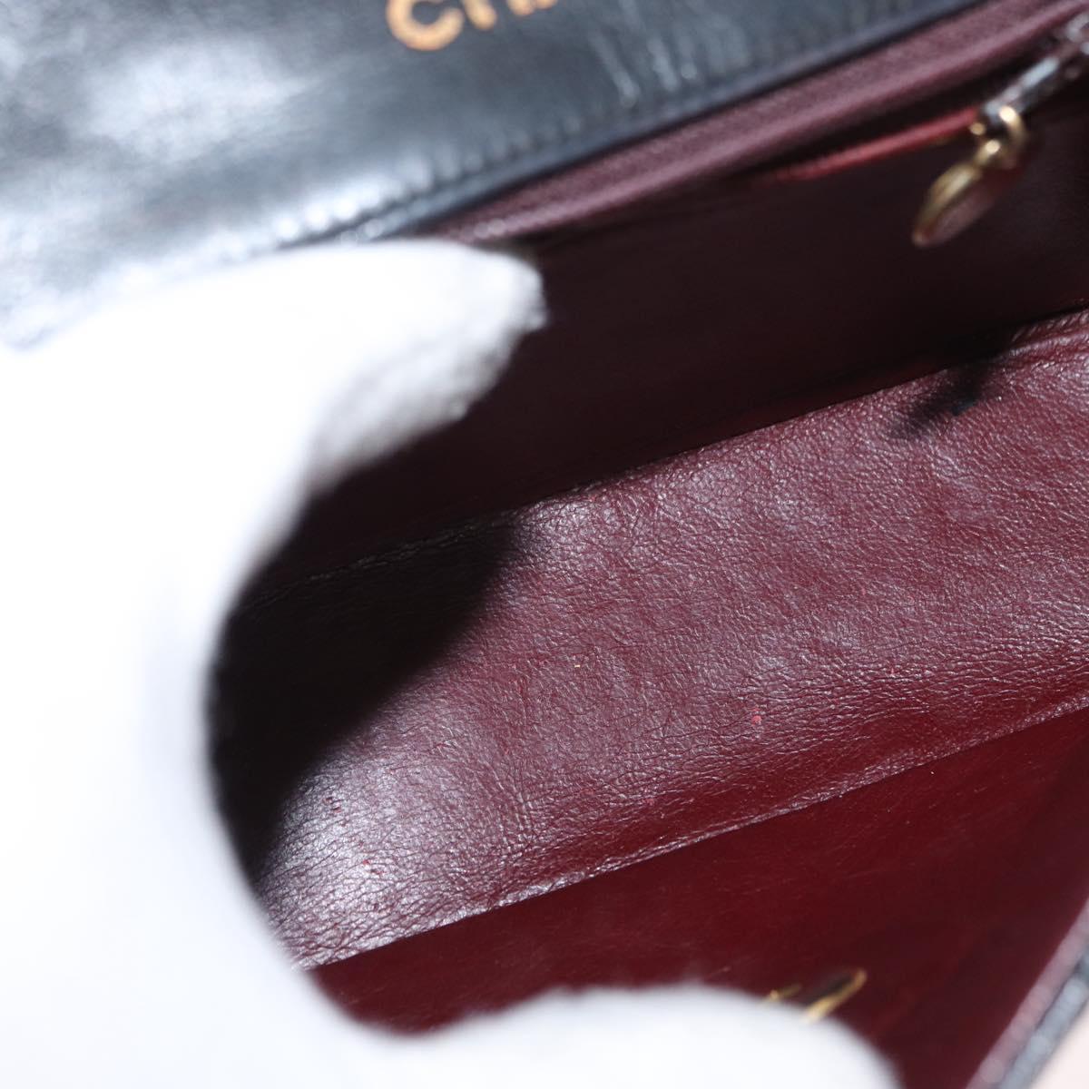 CHANEL Matelasse 17 Chain Shoulder Bag Lamb Skin Black Gold CC Auth bs31113