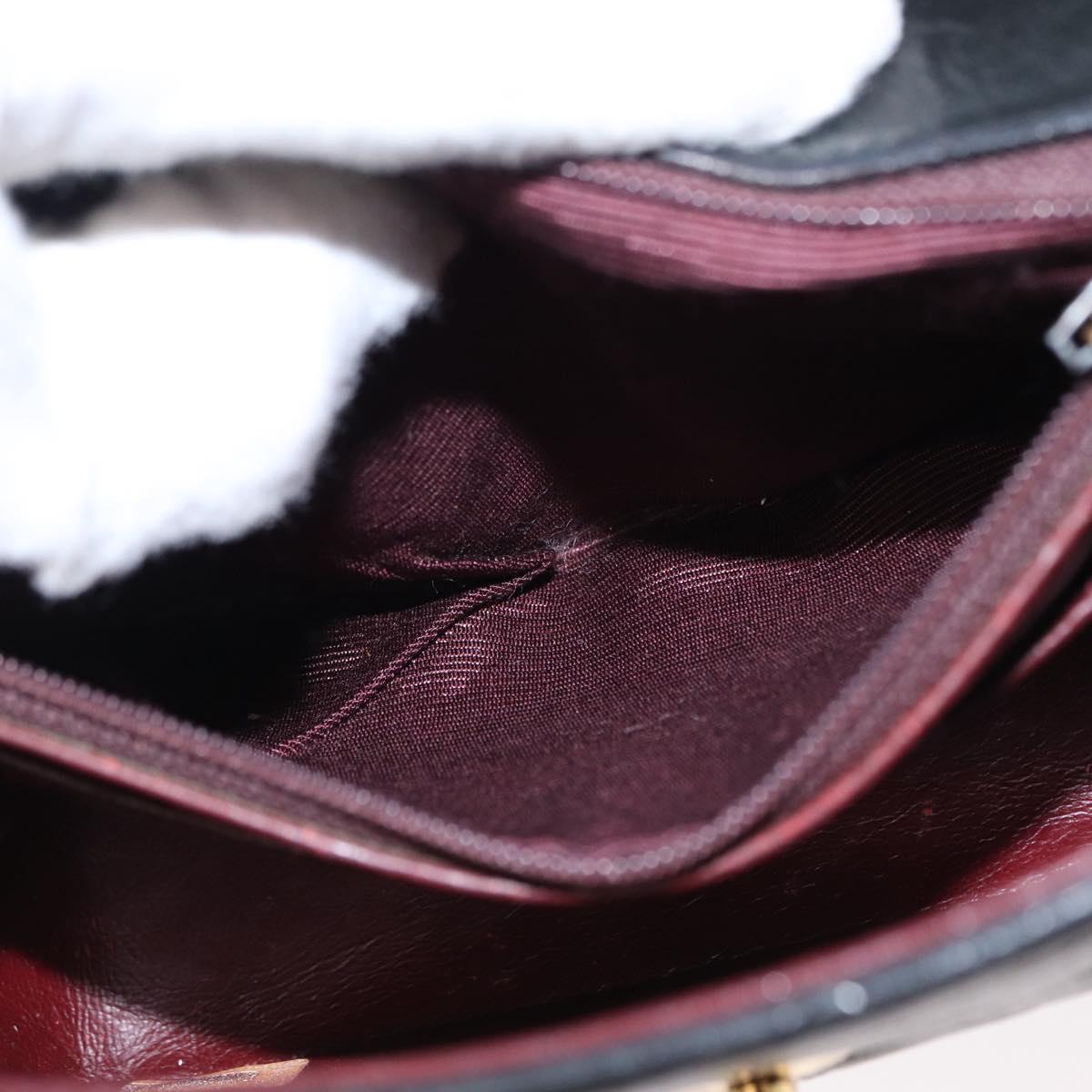 CHANEL Matelasse 17 Chain Shoulder Bag Lamb Skin Black Gold CC Auth bs31113