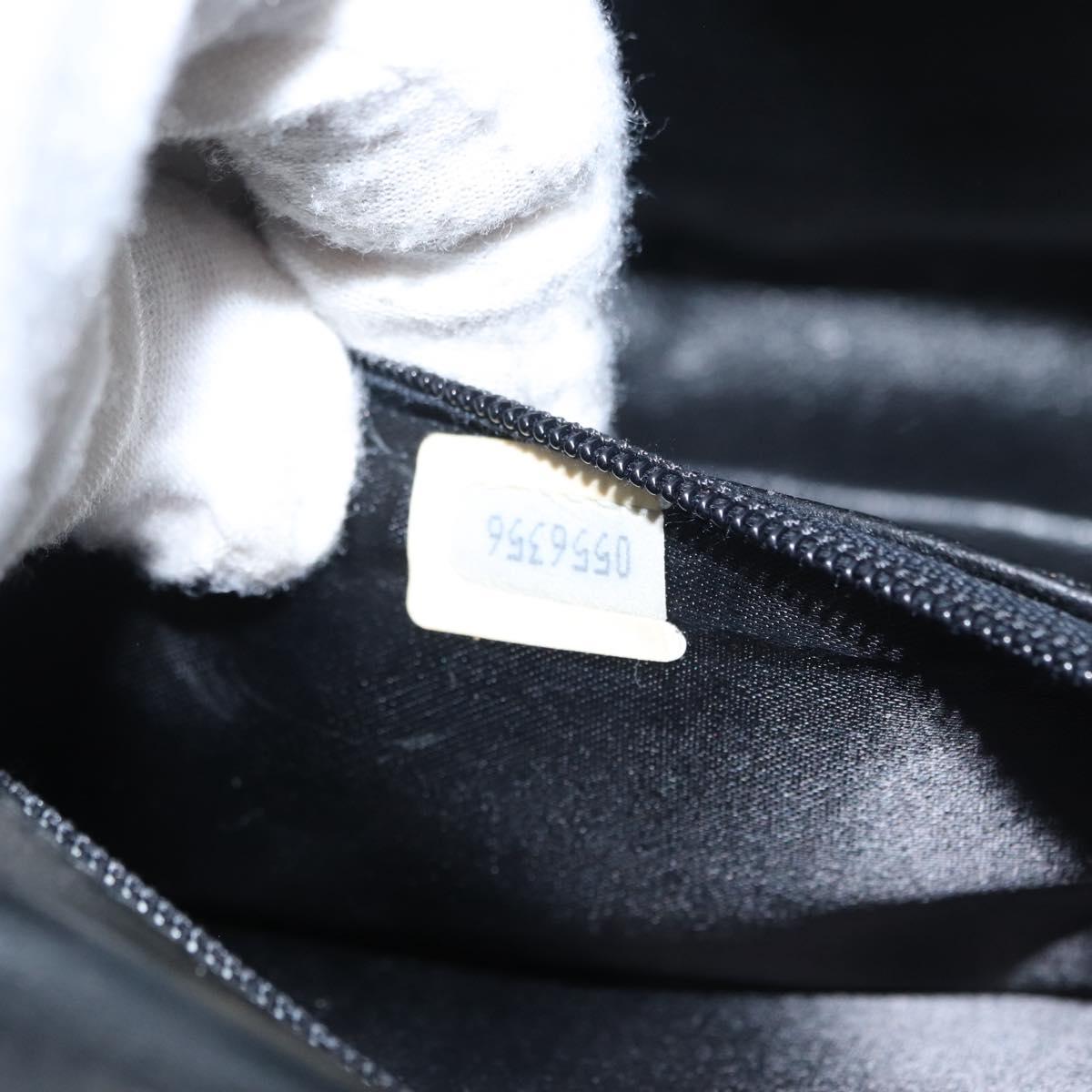 CHANEL Matelasse Chain Shoulder Bag Enamel Black Gold CC Auth bs31115