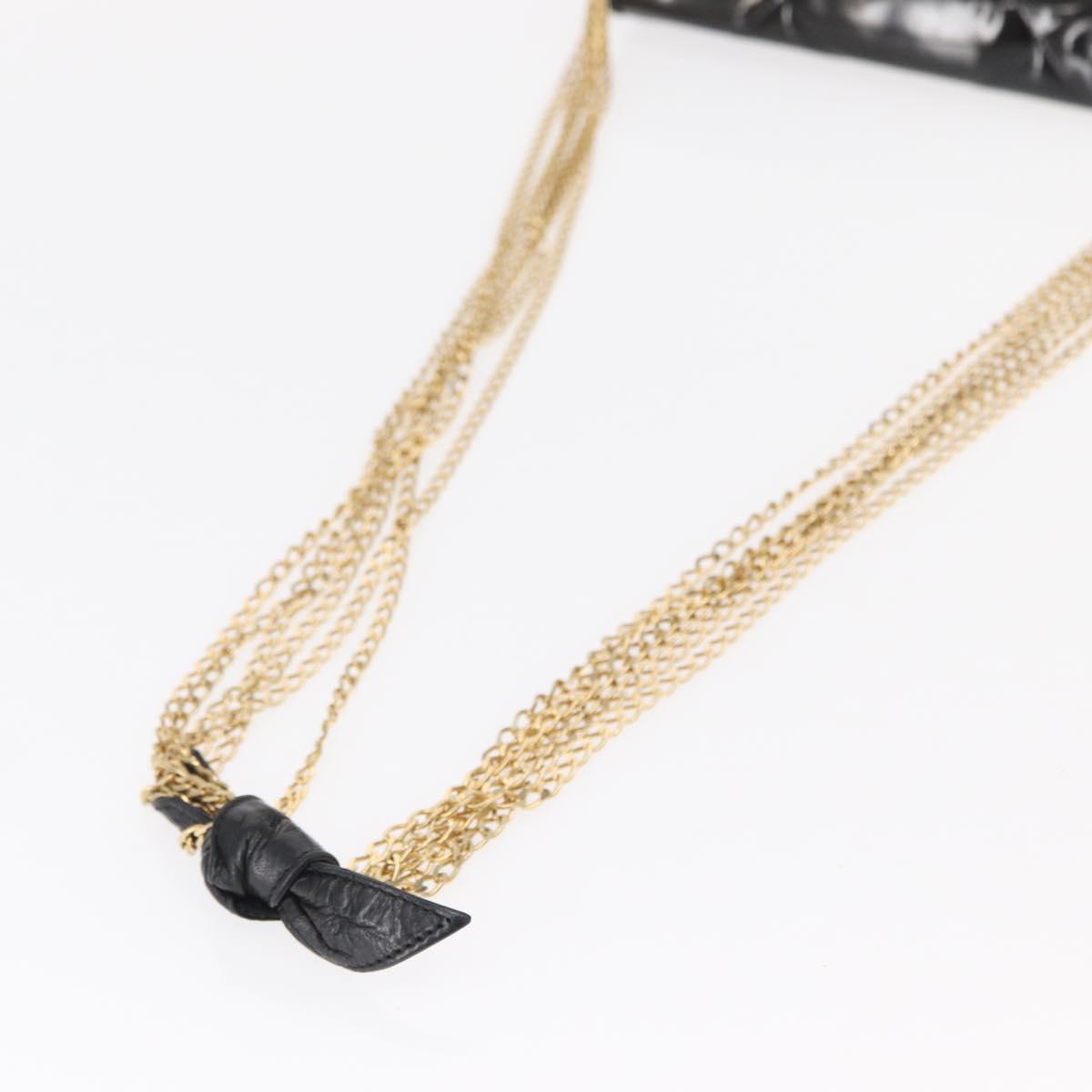 CHANEL Matelasse Chain Shoulder Bag Enamel Black Gold CC Auth bs31115