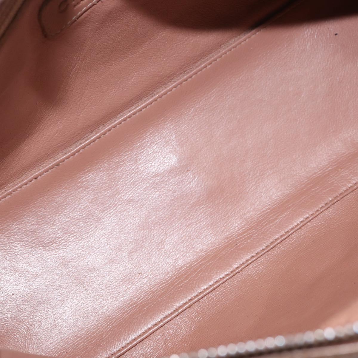 CHANEL Matelasse Hand Bag Caviar Skin Beige Silver CC Auth bs31117