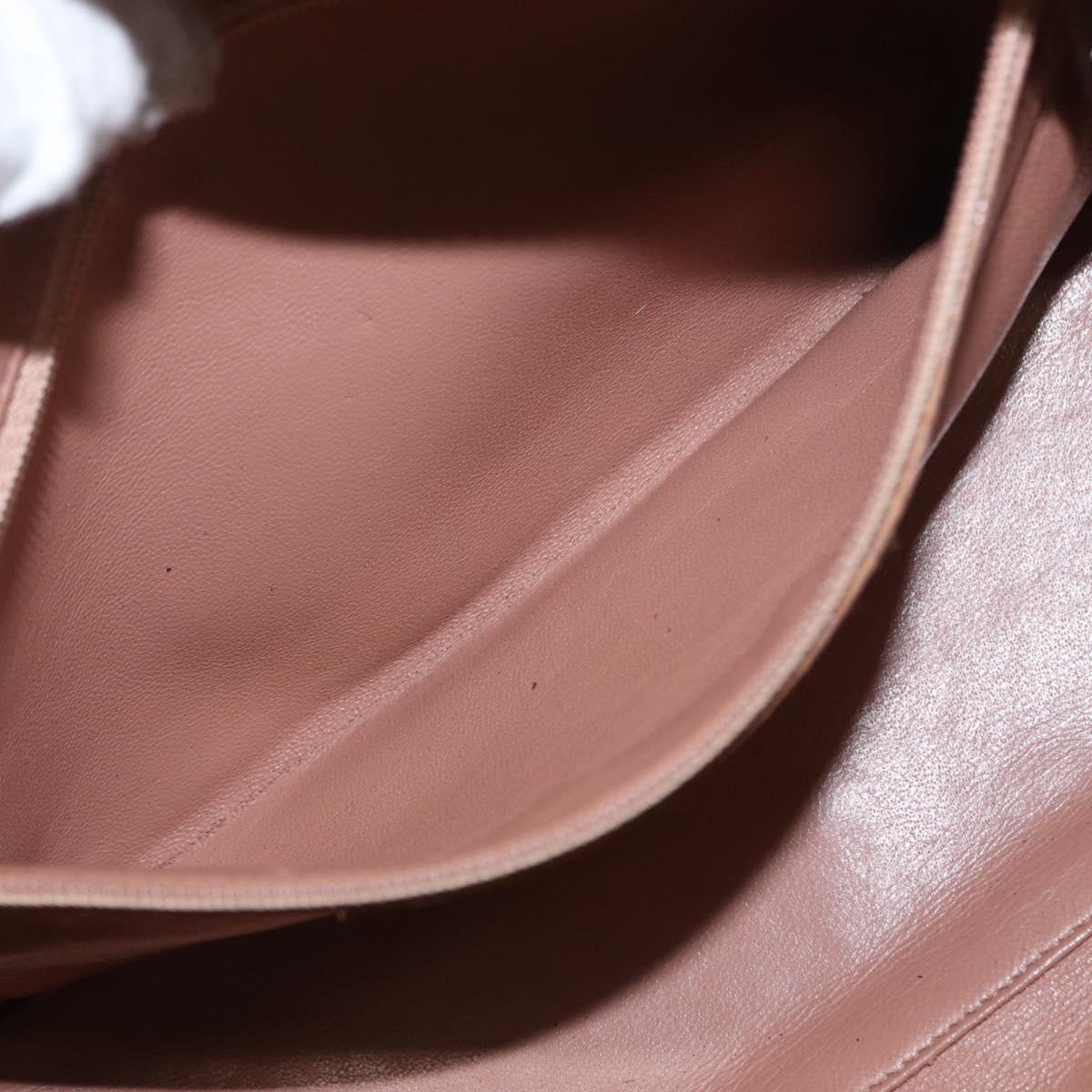 CHANEL Matelasse Hand Bag Caviar Skin Beige Silver CC Auth bs31117