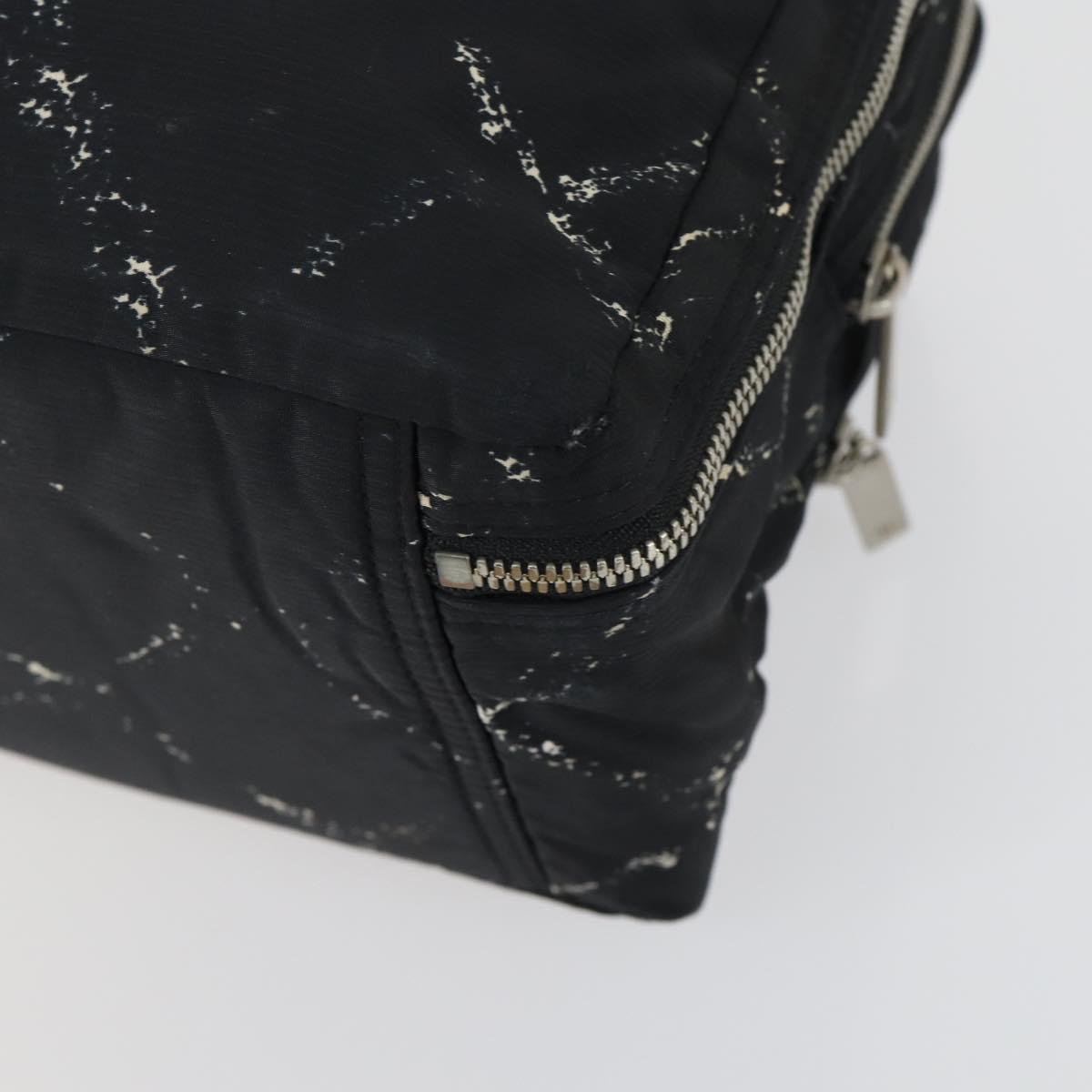 CHANEL New Travel Line Hand Bag Nylon Black Silver CC Auth bs31119