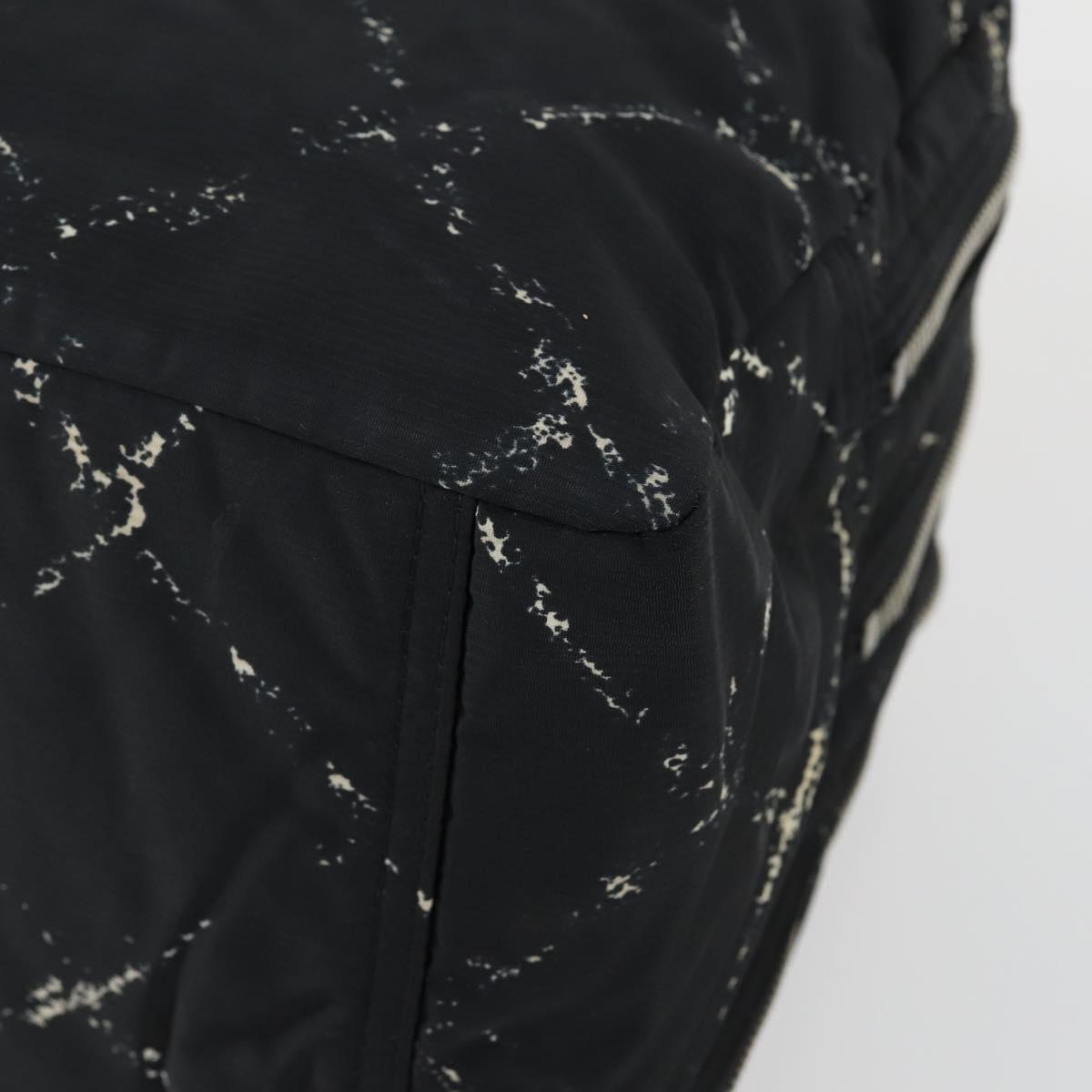 CHANEL New Travel Line Hand Bag Nylon Black Silver CC Auth bs31119