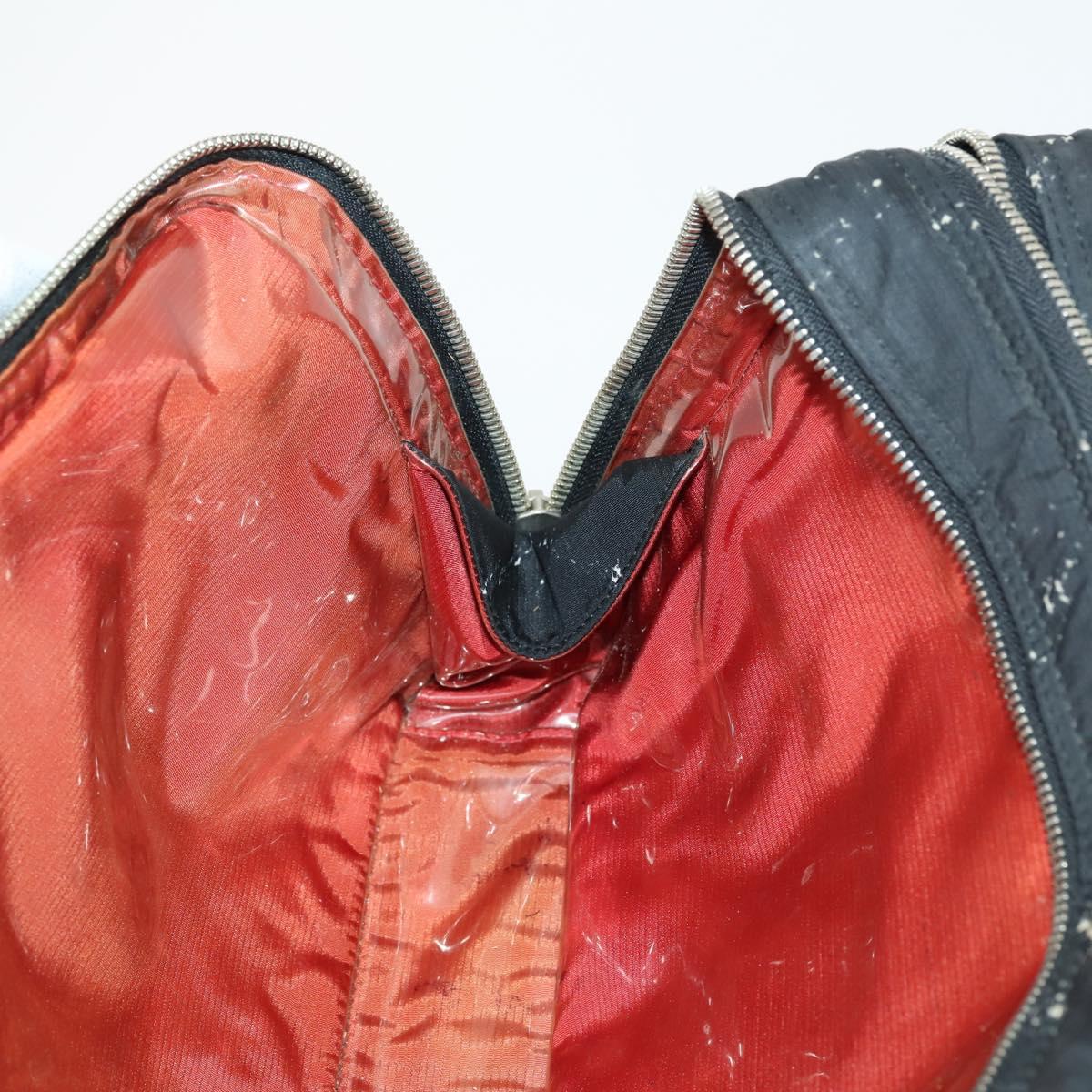 CHANEL New Travel Line Hand Bag Nylon Black Silver CC Auth bs31119