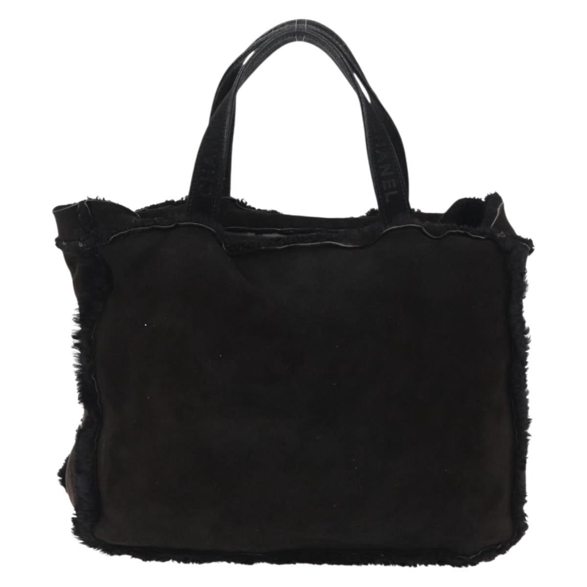 CHANEL Tote Bag Mouton Black CC Auth bs31120