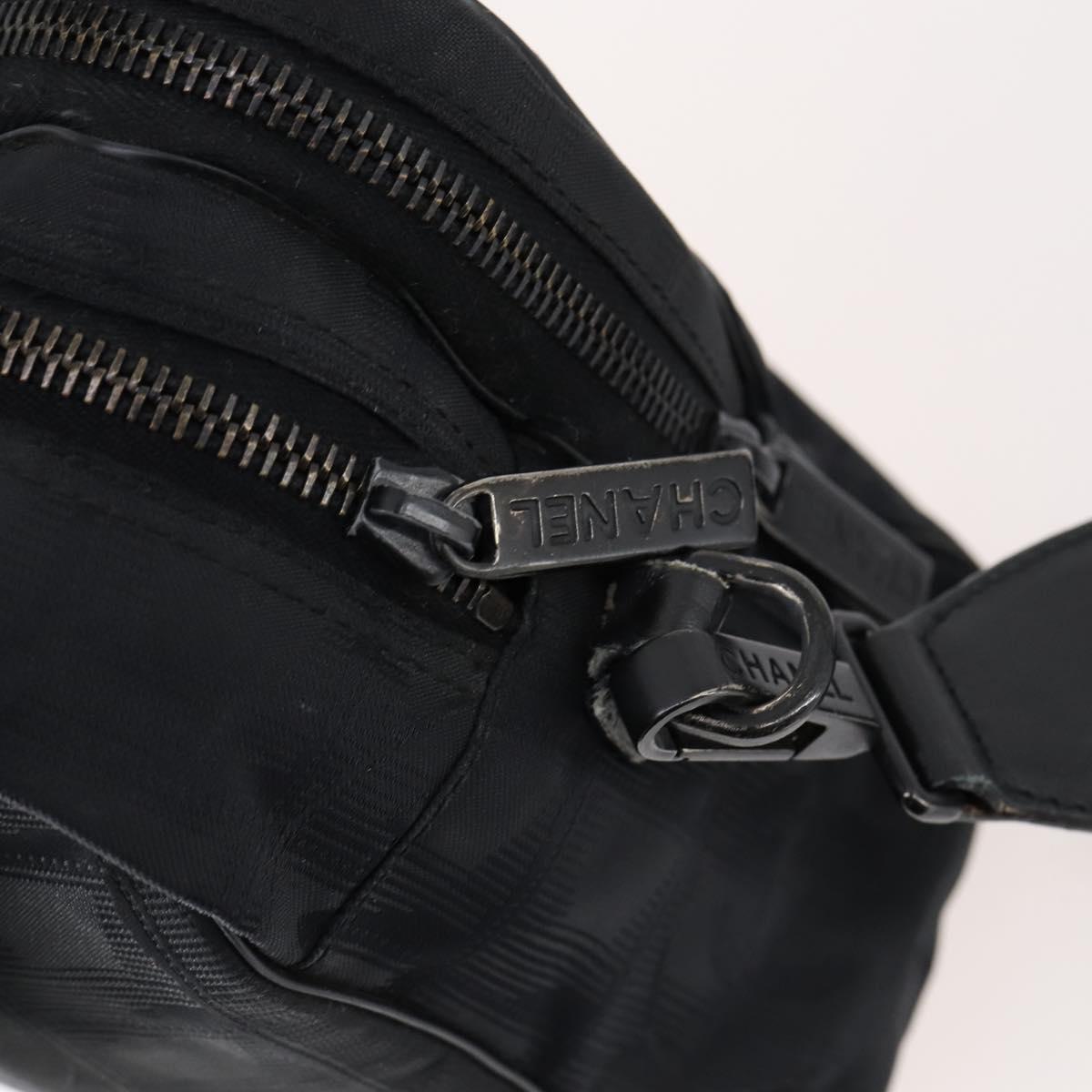 CHANEL New Wave Hand Bag Nylon 2way Black Silver CC Auth bs31122