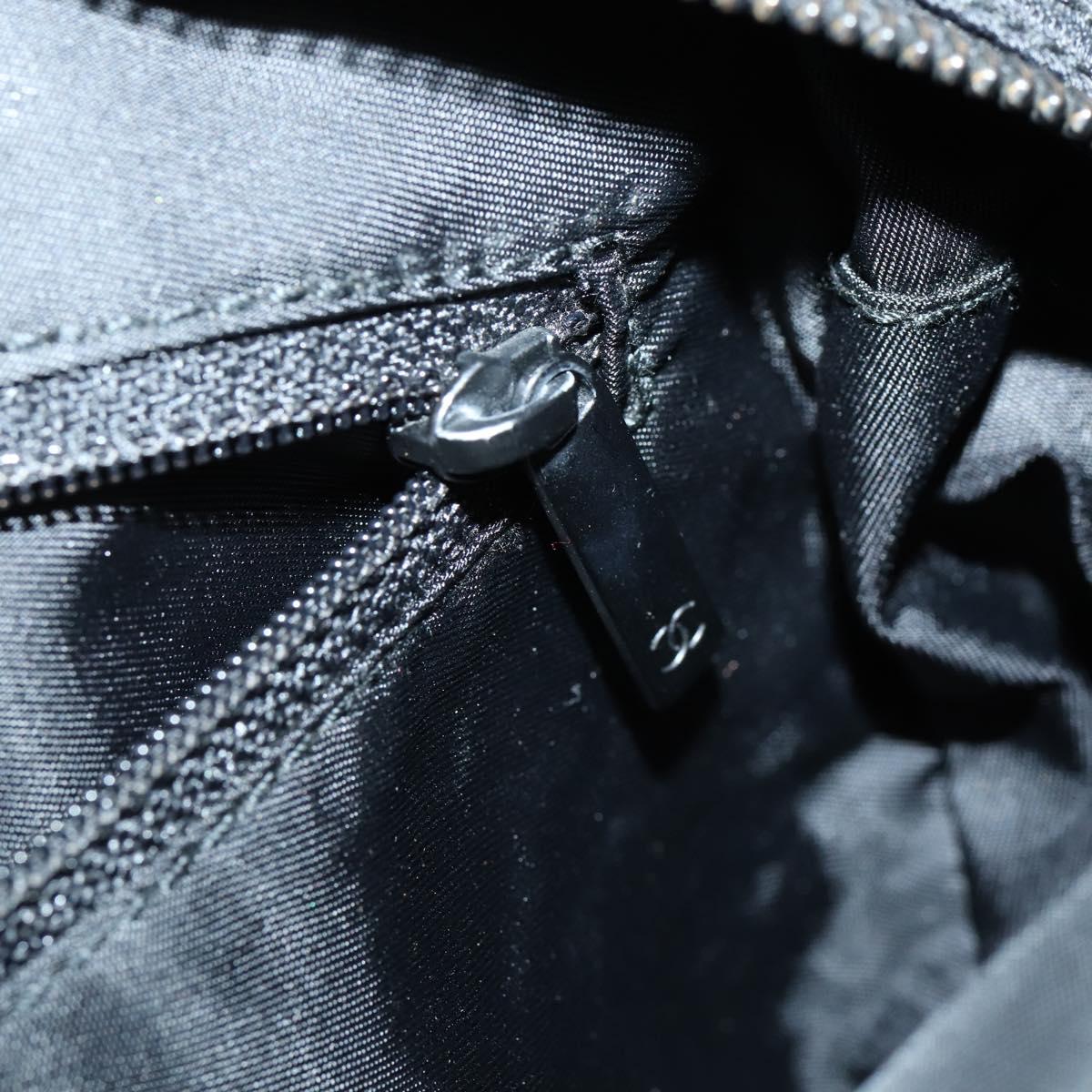 CHANEL New Wave Hand Bag Nylon 2way Black Silver CC Auth bs31122