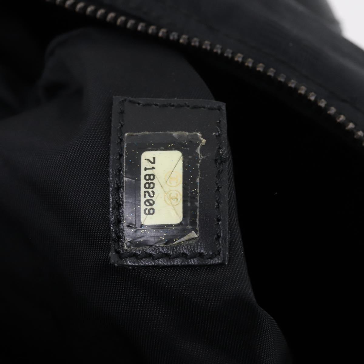 CHANEL New Wave Hand Bag Nylon 2way Black Silver CC Auth bs31122