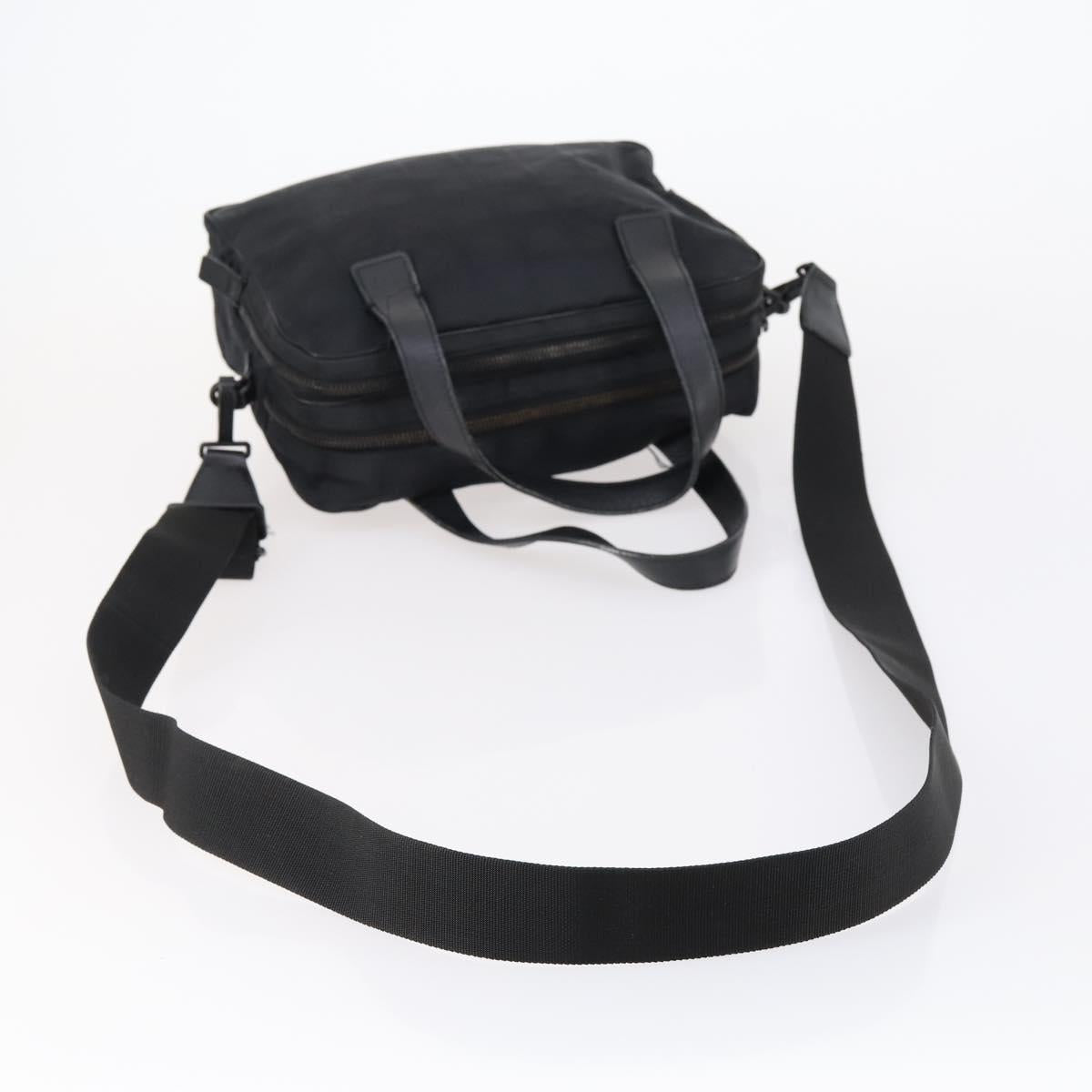 CHANEL New Wave Hand Bag Nylon 2way Black Silver CC Auth bs31122