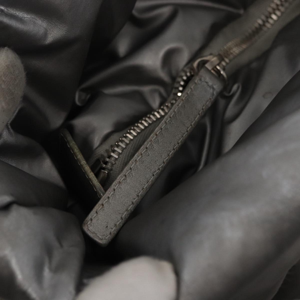 CHANEL Cococoon Tote Bag Nylon Gray Silver CC Auth bs31124