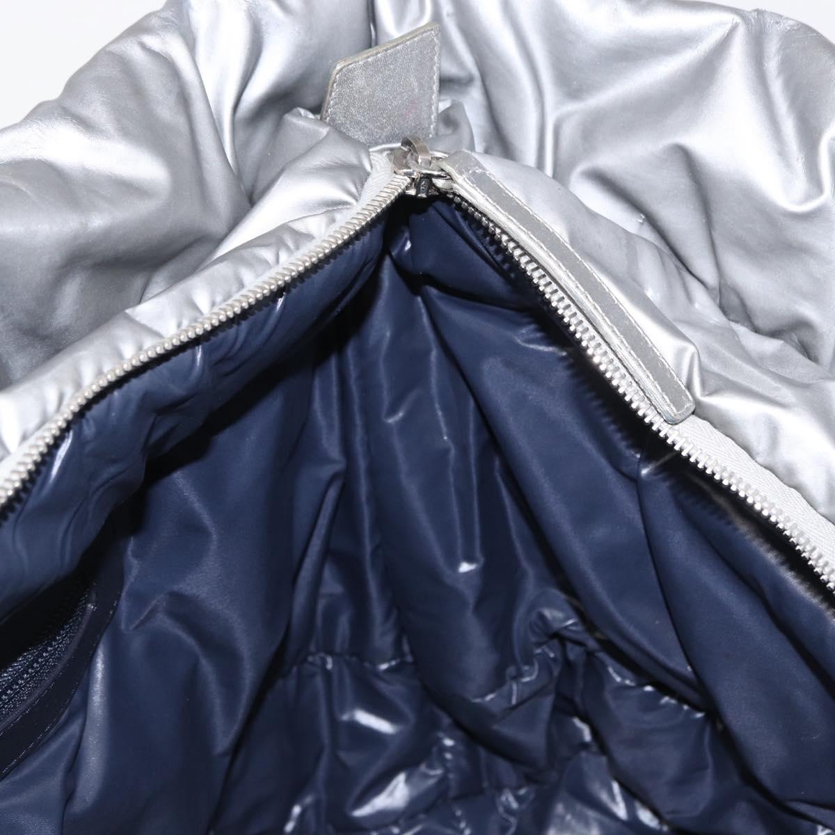 CHANEL Cococoon Tote Bag Nylon Gray Silver CC Auth bs31124