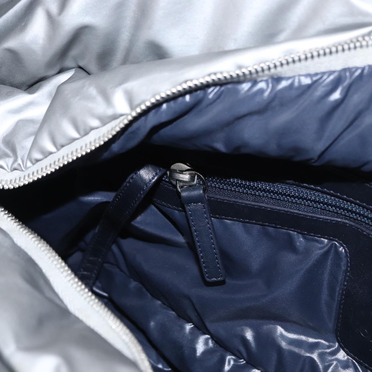 CHANEL Cococoon Tote Bag Nylon Gray Silver CC Auth bs31124