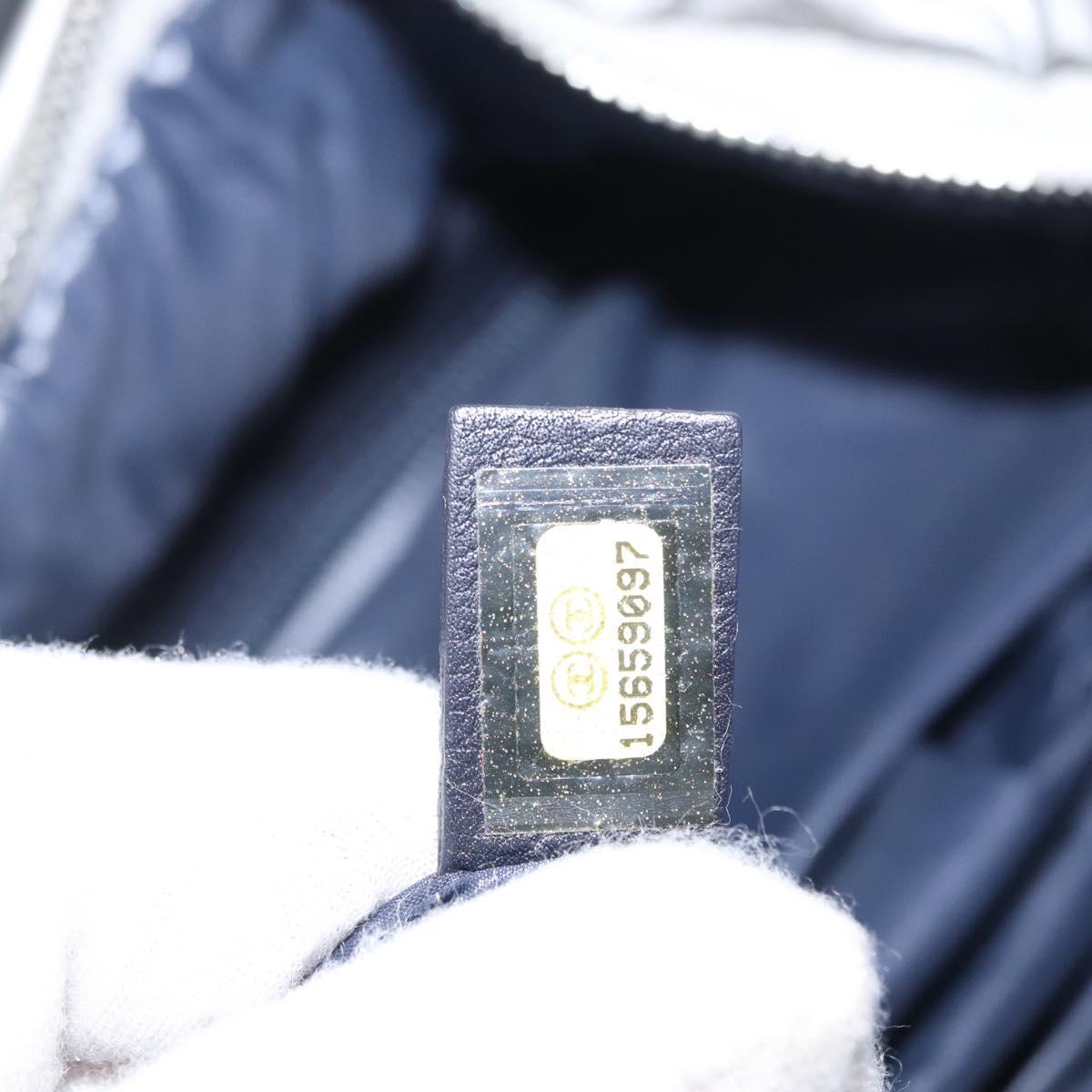 CHANEL Cococoon Tote Bag Nylon Gray Silver CC Auth bs31124