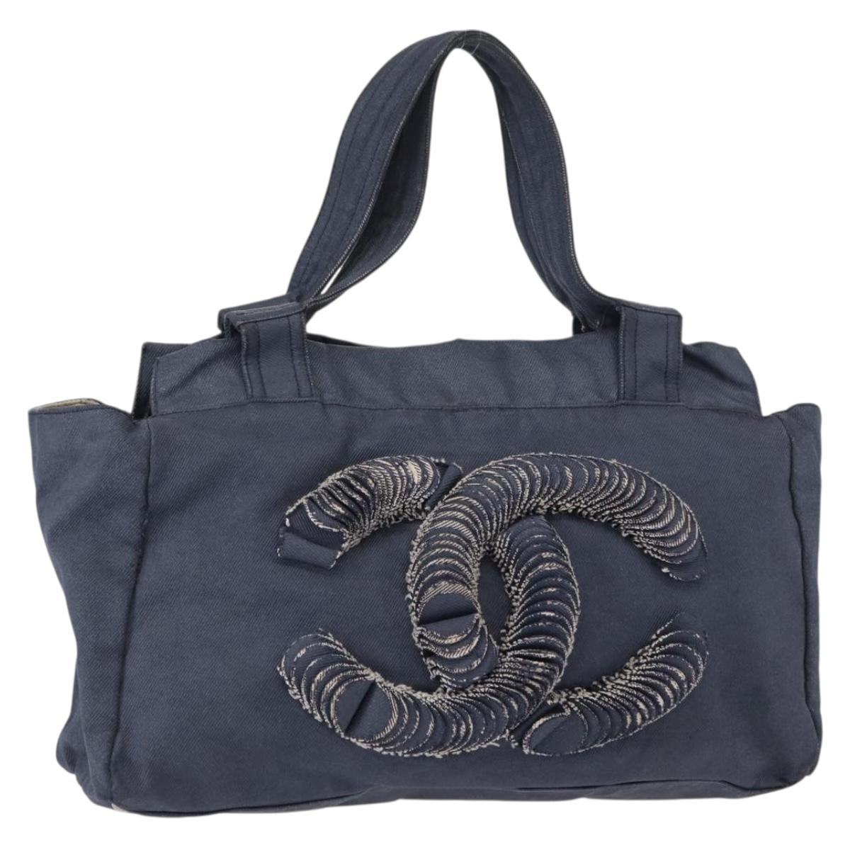 CHANEL Tote Bag Denim Blue CC Auth bs31125