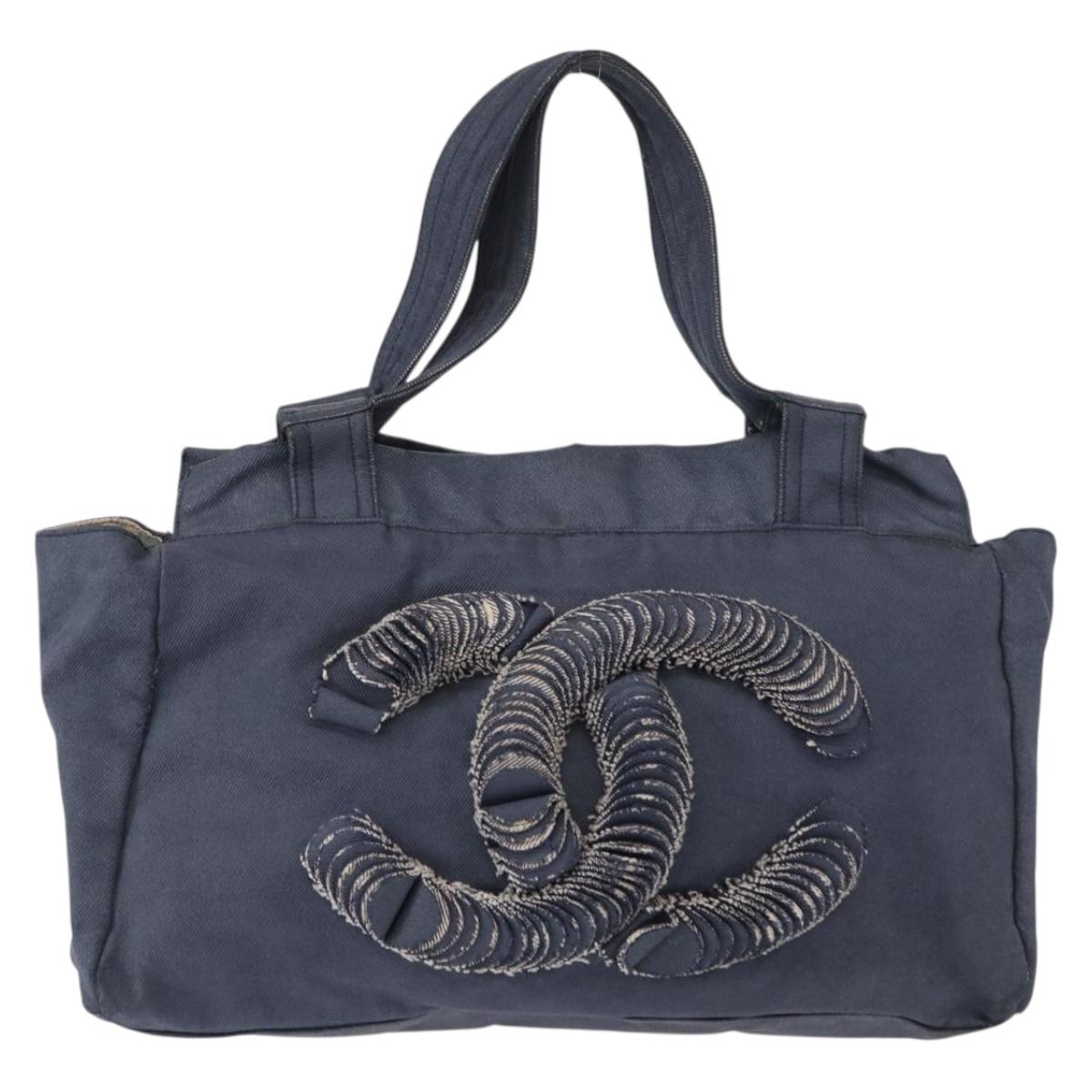 CHANEL Tote Bag Denim Blue CC Auth bs31125