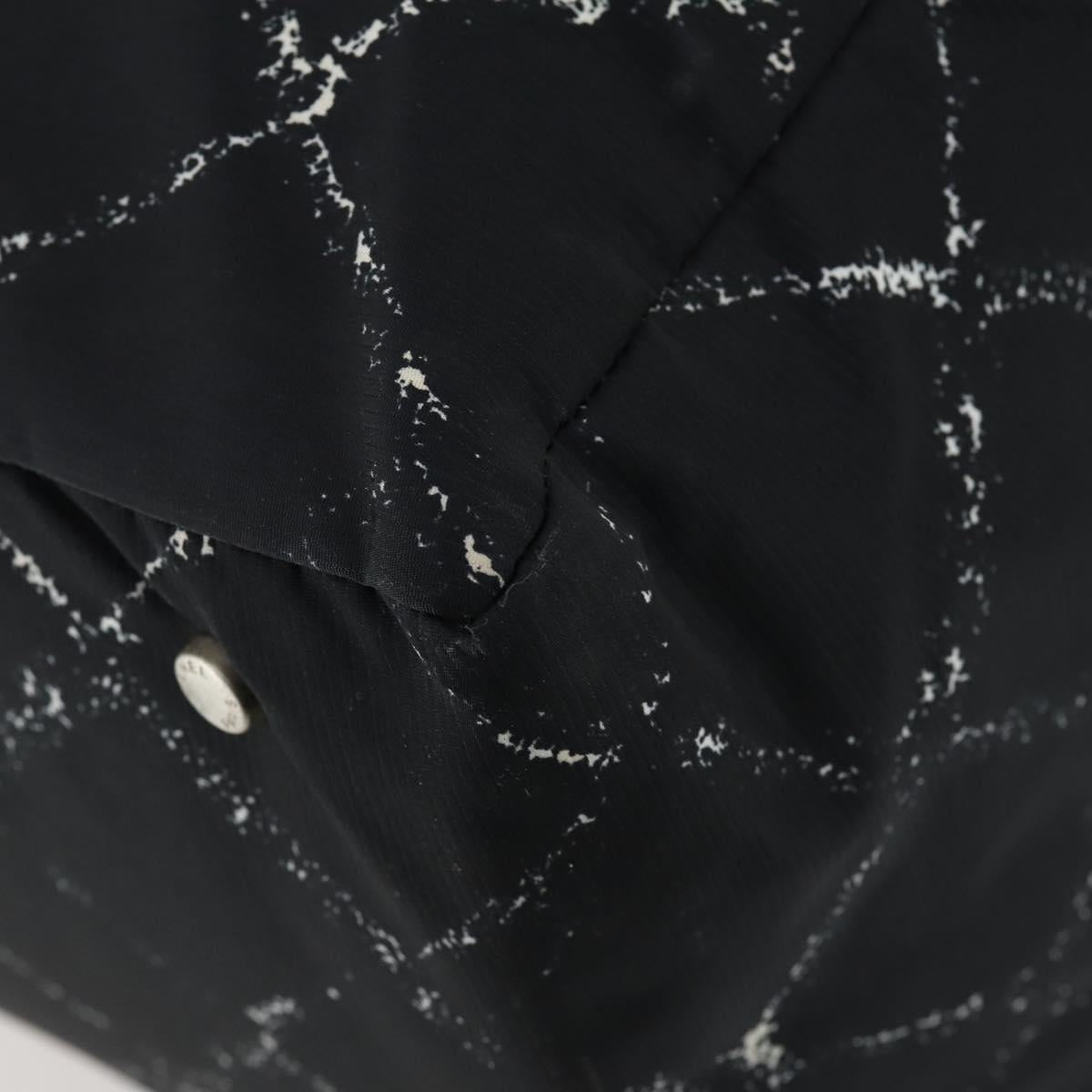 CHANEL Travel Line Boston Bag Nylon Black CC Auth bs31126