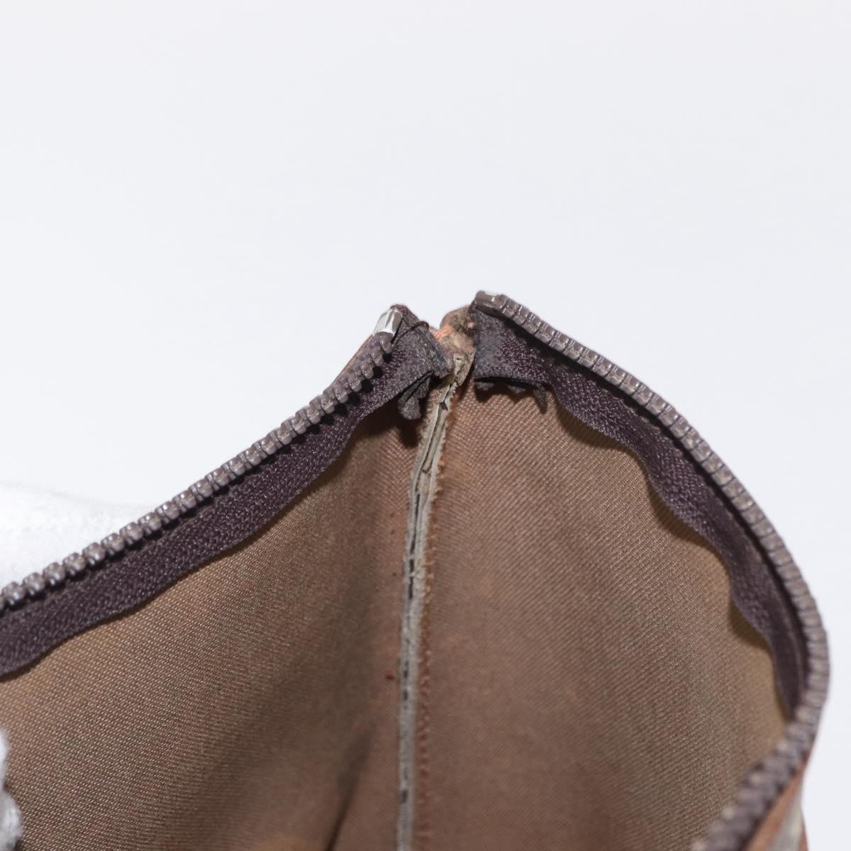 GUCCI GG Plus Supreme Clutch Bag PVC Beige Gold Auth bs31127