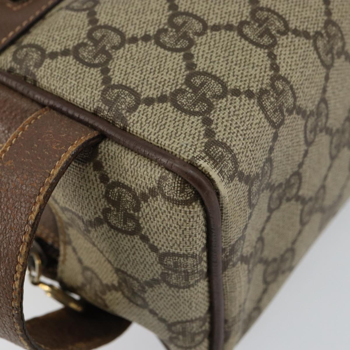 GUCCI GG Supreme Clutch Bag PVC Leather Beige Gold 014 58 6086 Auth bs31128