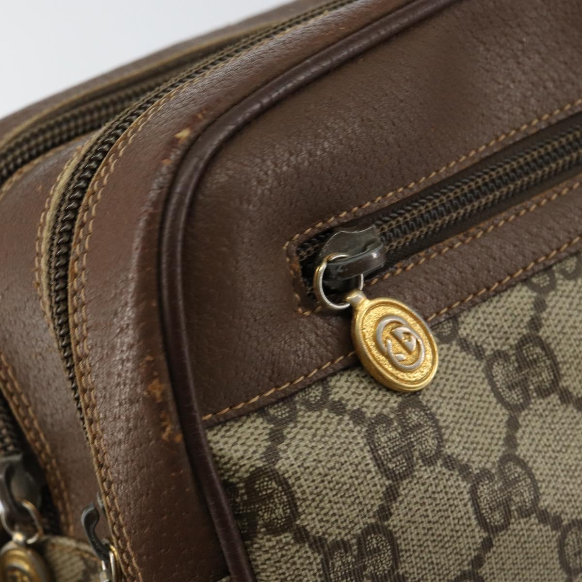 GUCCI GG Supreme Clutch Bag PVC Leather Beige Gold 014 58 6086 Auth bs31128