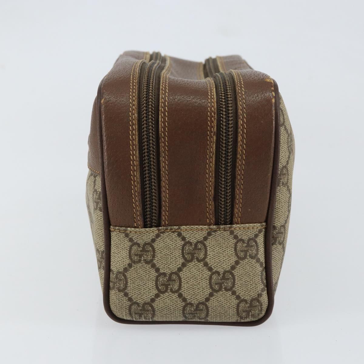 GUCCI GG Supreme Clutch Bag PVC Leather Beige Gold 014 58 6086 Auth bs31128