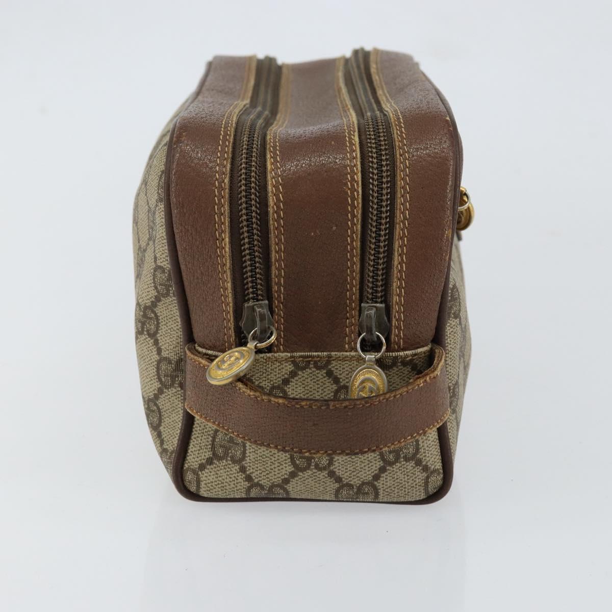 GUCCI GG Supreme Clutch Bag PVC Leather Beige Gold 014 58 6086 Auth bs31128