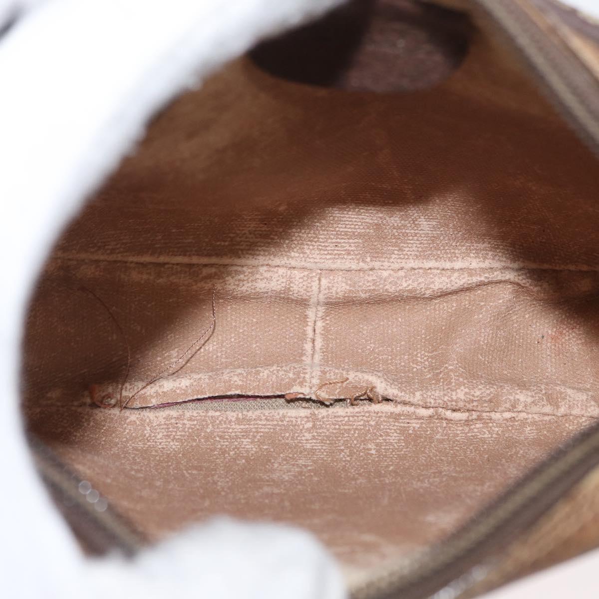 GUCCI GG Supreme Web Sherry Line Bag PVC Beige 007 58 6112 4023 Auth bs31129