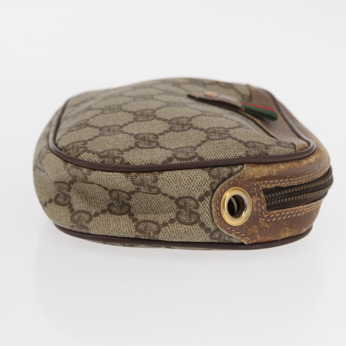 GUCCI GG Supreme Web Sherry Line Bag PVC Beige 007 58 6112 4023 Auth bs31129