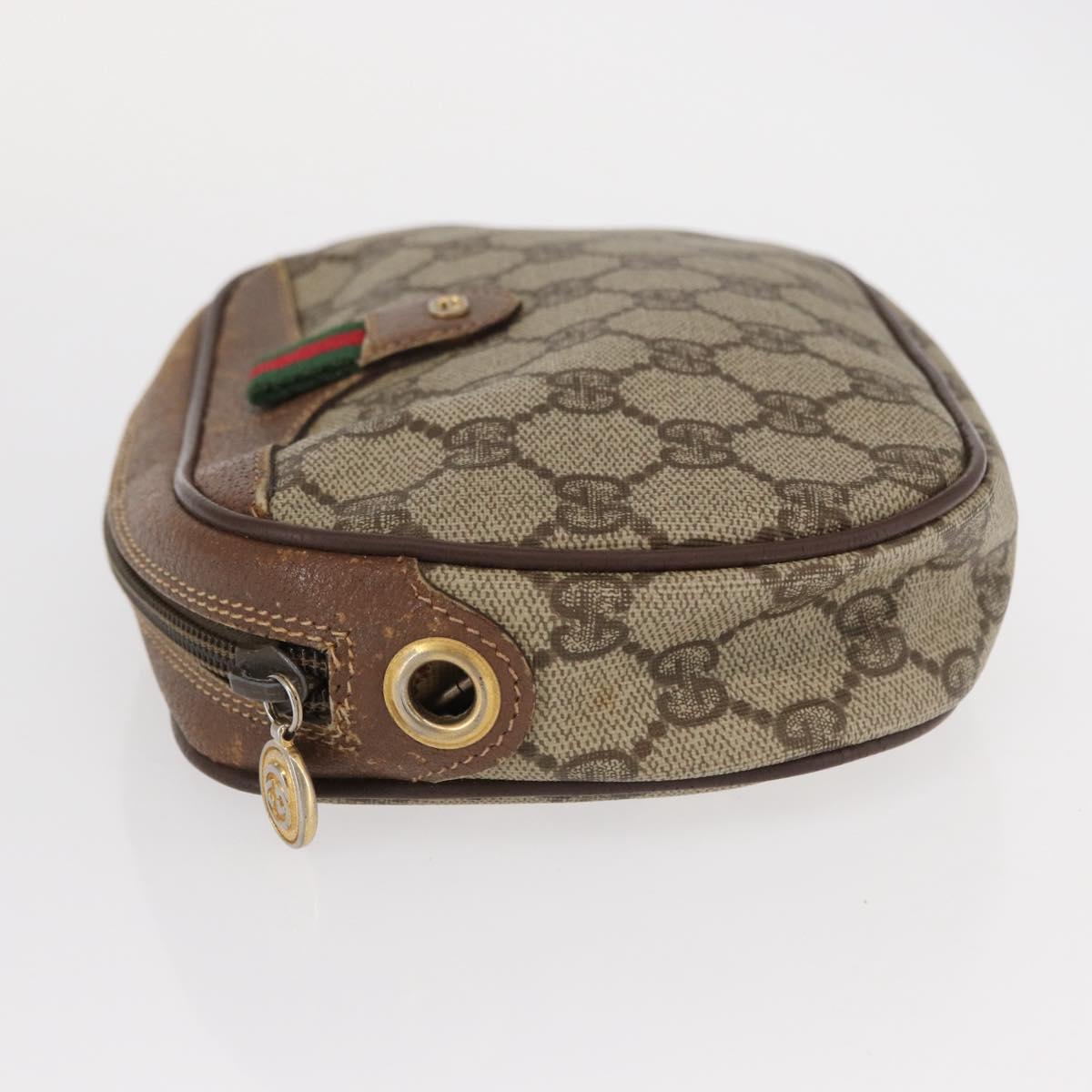 GUCCI GG Supreme Web Sherry Line Bag PVC Beige 007 58 6112 4023 Auth bs31129