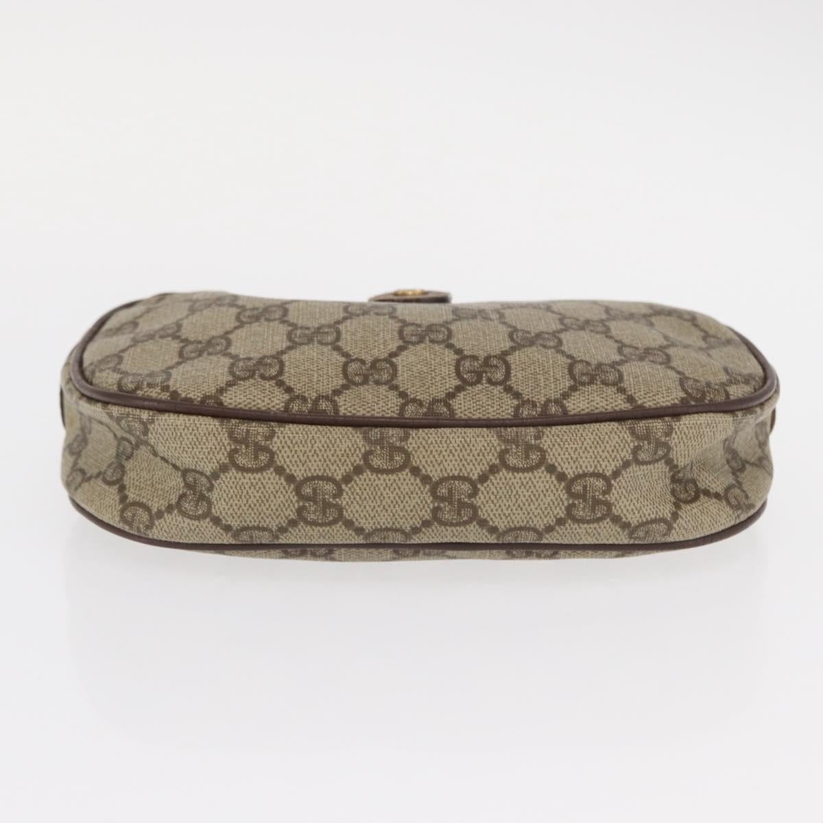 GUCCI GG Supreme Web Sherry Line Bag PVC Beige 007 58 6112 4023 Auth bs31129