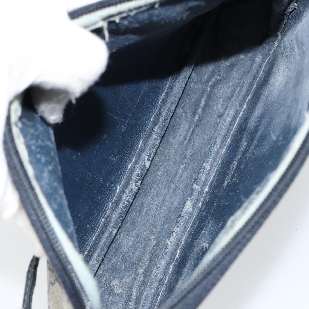 GUCCI GG Supreme Shoulder Bag PVC Navy Gold 97 02 068 Auth bs31133