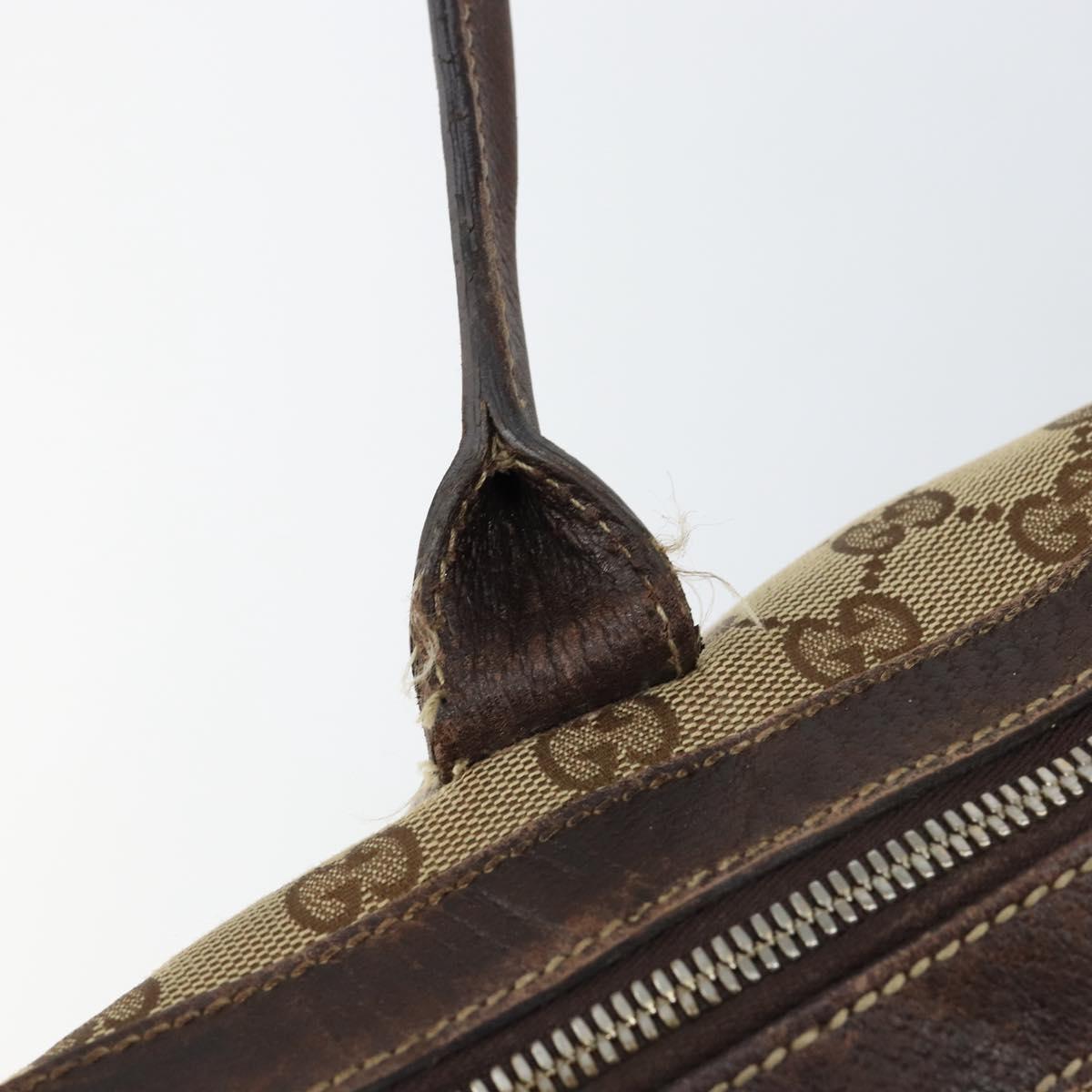 GUCCI GG Canvas Web Sherry Line Tote Bag Beige Gold 177052 Auth bs31134