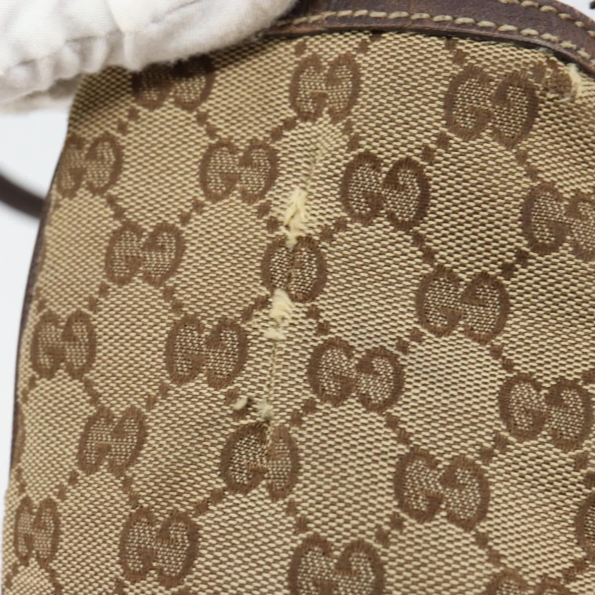 GUCCI GG Canvas Web Sherry Line Tote Bag Beige Gold 177052 Auth bs31134