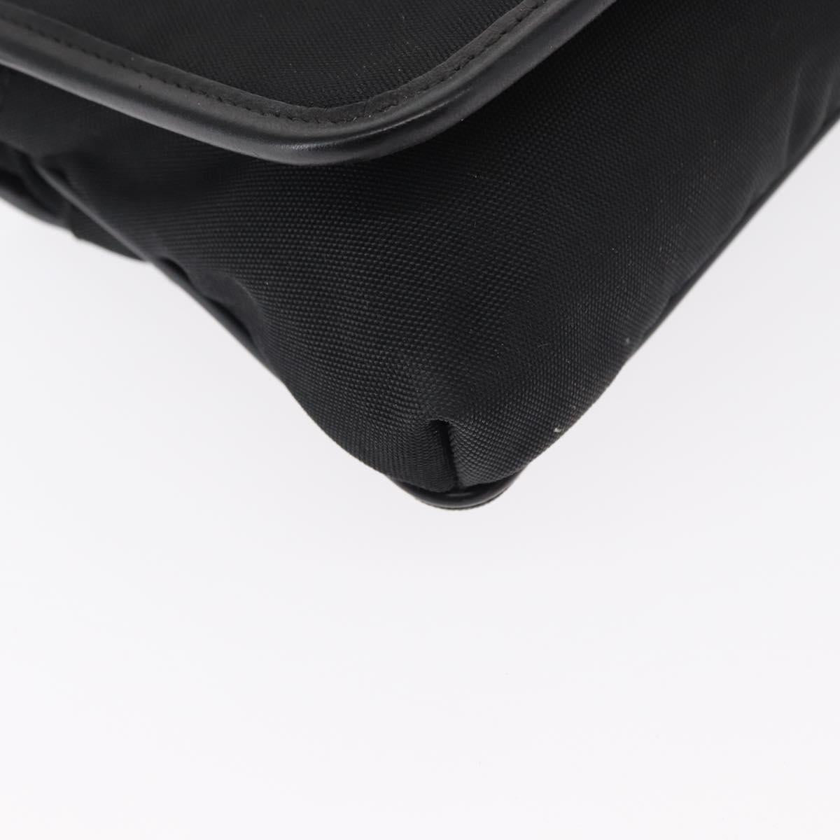 GUCCI Web Sherry Line Shoulder Bag Nylon Black Green 181064 Auth bs31135