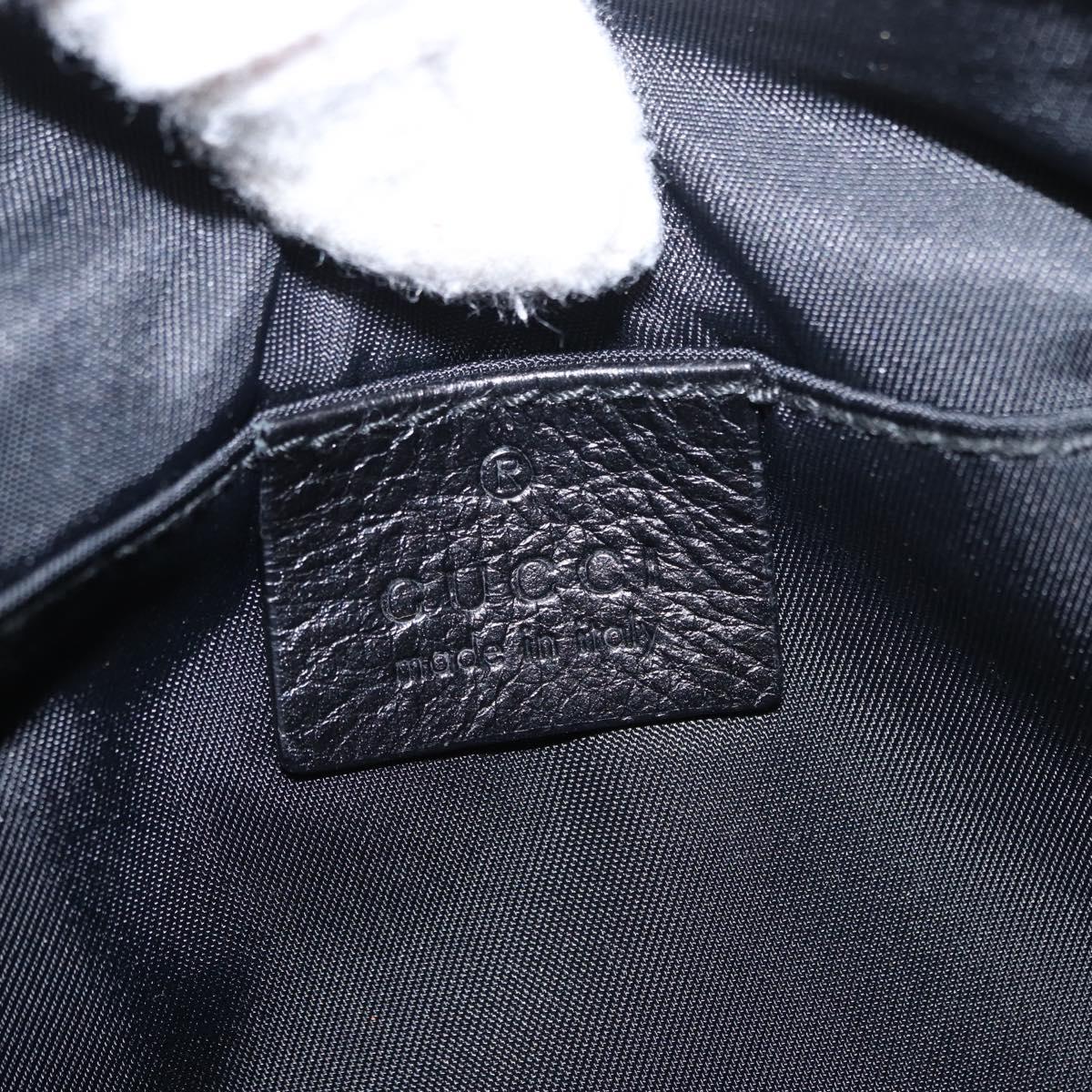 GUCCI Web Sherry Line Shoulder Bag Nylon Black Green 181064 Auth bs31135