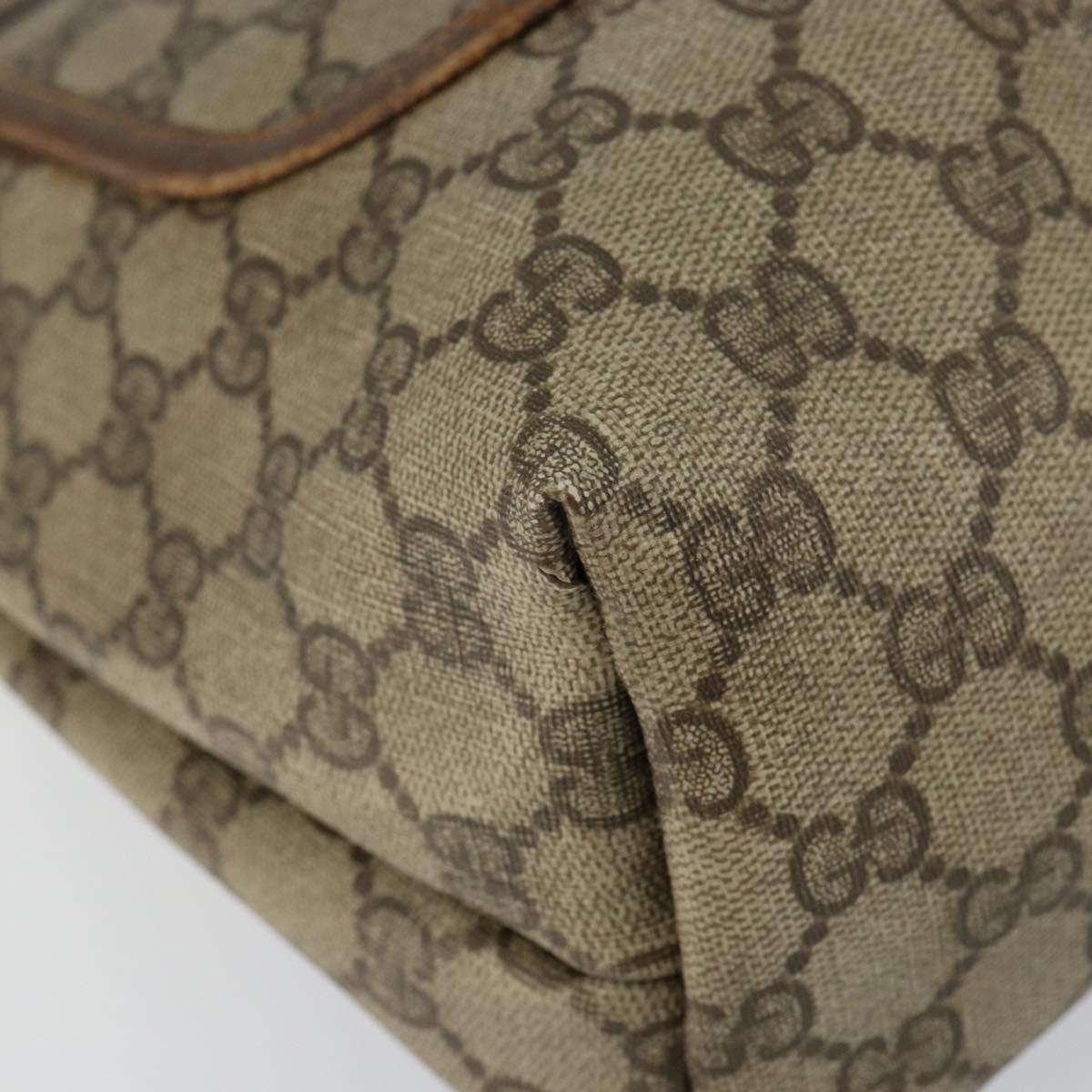 GUCCI GG Supreme Web Sherry Line Tote Bag PVC Beige Gold 39 02 003 Auth bs31137