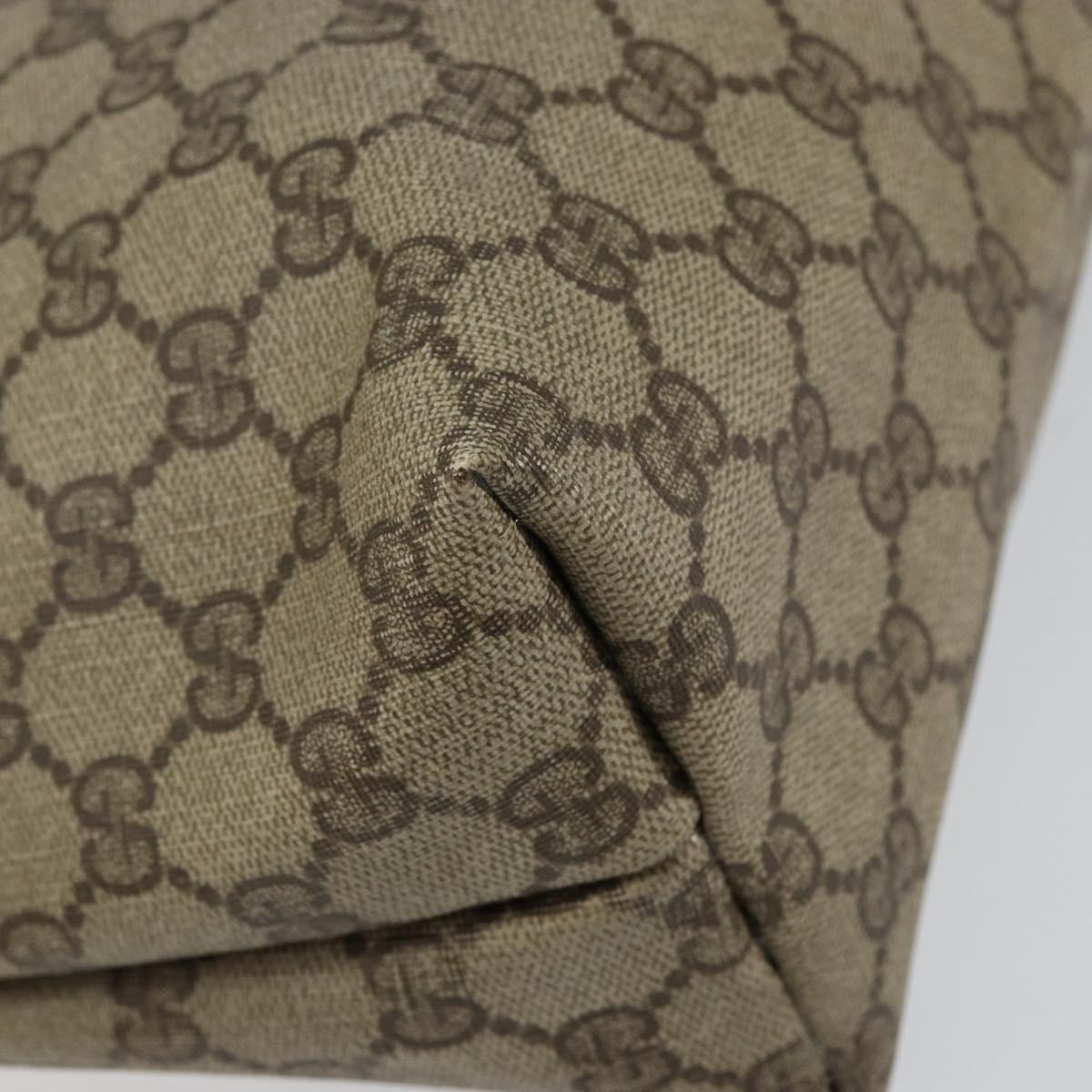 GUCCI GG Supreme Web Sherry Line Tote Bag PVC Beige Gold 39 02 003 Auth bs31137