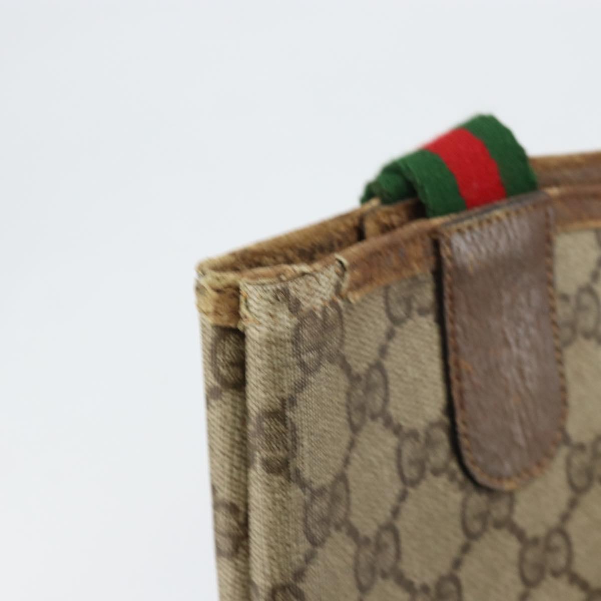 GUCCI GG Supreme Web Sherry Line Tote Bag PVC Beige Gold 39 02 003 Auth bs31137