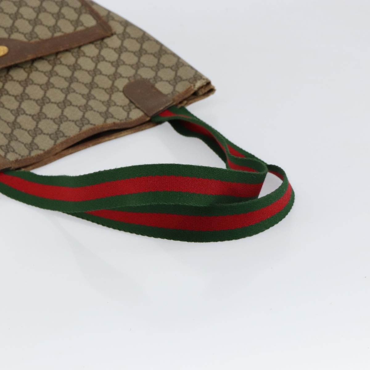 GUCCI GG Supreme Web Sherry Line Tote Bag PVC Beige Gold 39 02 003 Auth bs31137