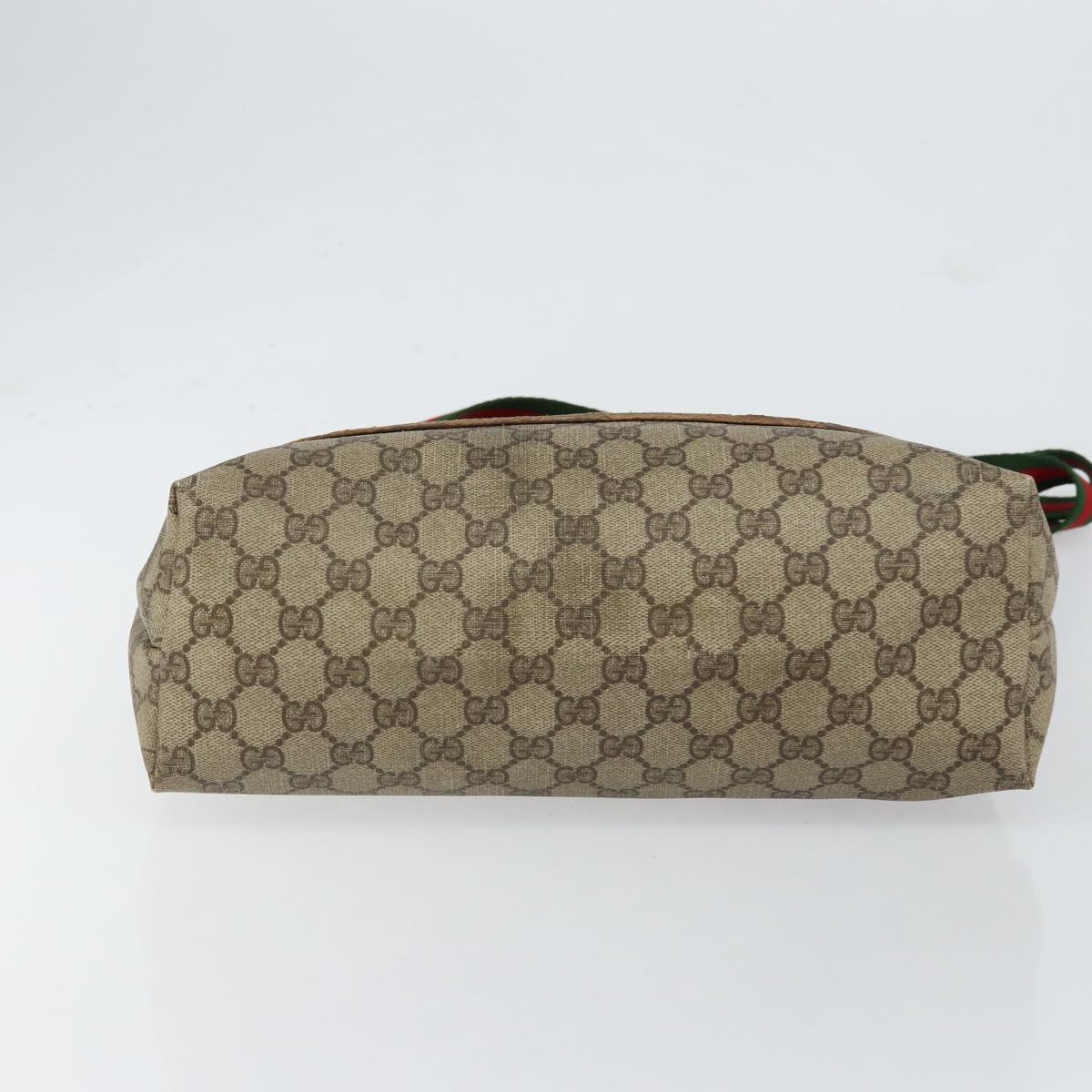 GUCCI GG Supreme Web Sherry Line Tote Bag PVC Beige Gold 39 02 003 Auth bs31137