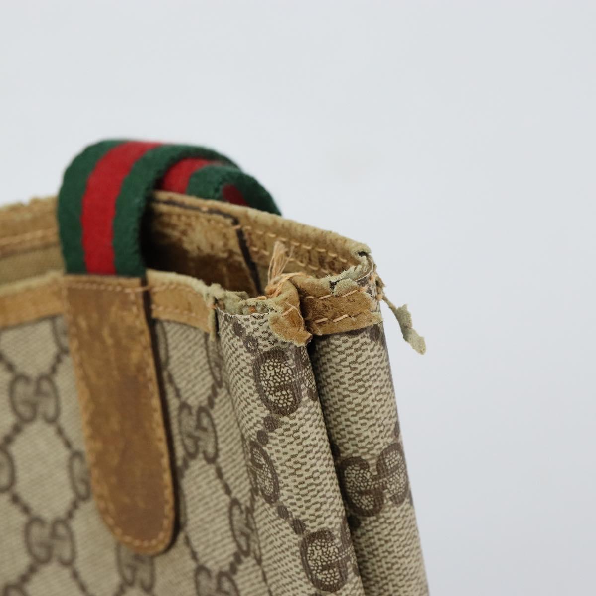 GUCCI GG Supreme Web Sherry Line Tote Bag PVC Beige 40 02 003 Auth bs31138