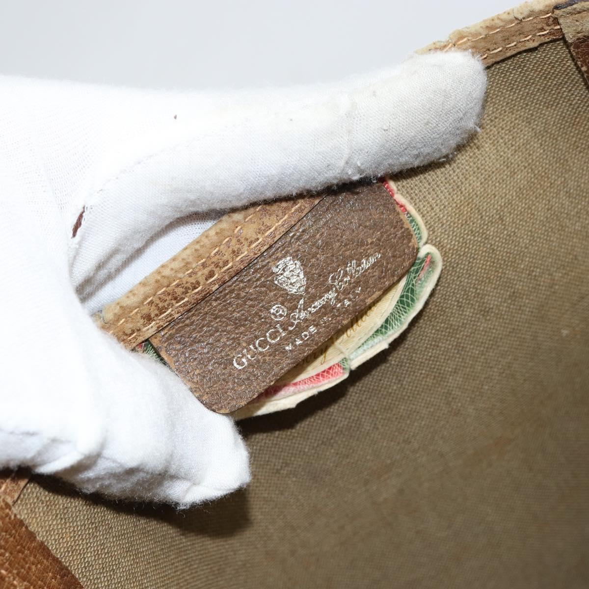 GUCCI GG Supreme Web Sherry Line Tote Bag PVC Beige 40 02 003 Auth bs31138